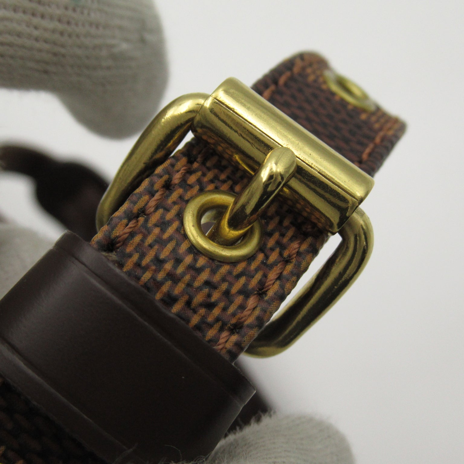 LOUIS VUITTON Damier Amazon金扣肩背袋啡色