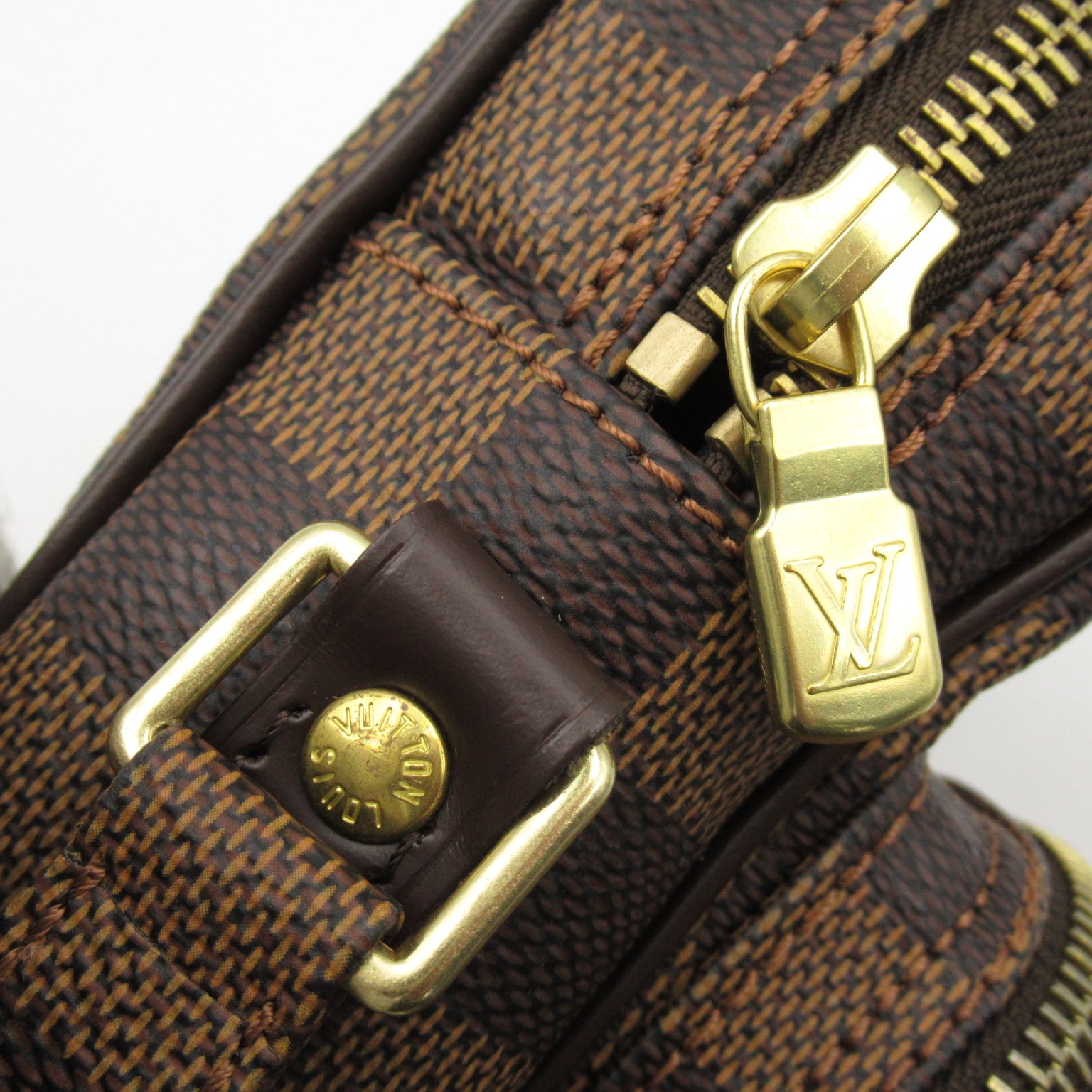 LOUIS VUITTON Damier Amazon金扣肩背袋啡色
