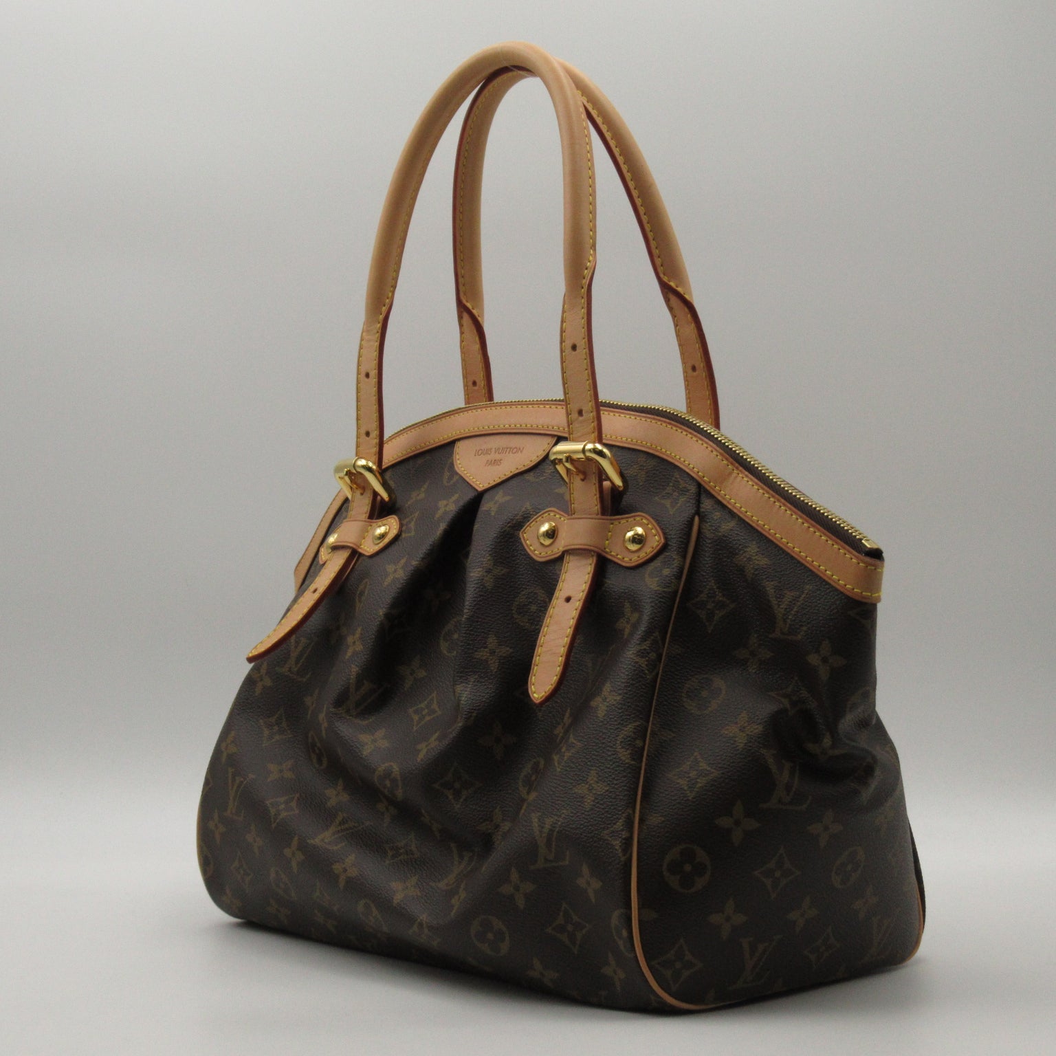 LOUIS VUITTON Monogram Tivoli GM金扣手挽袋/肩背袋啡色