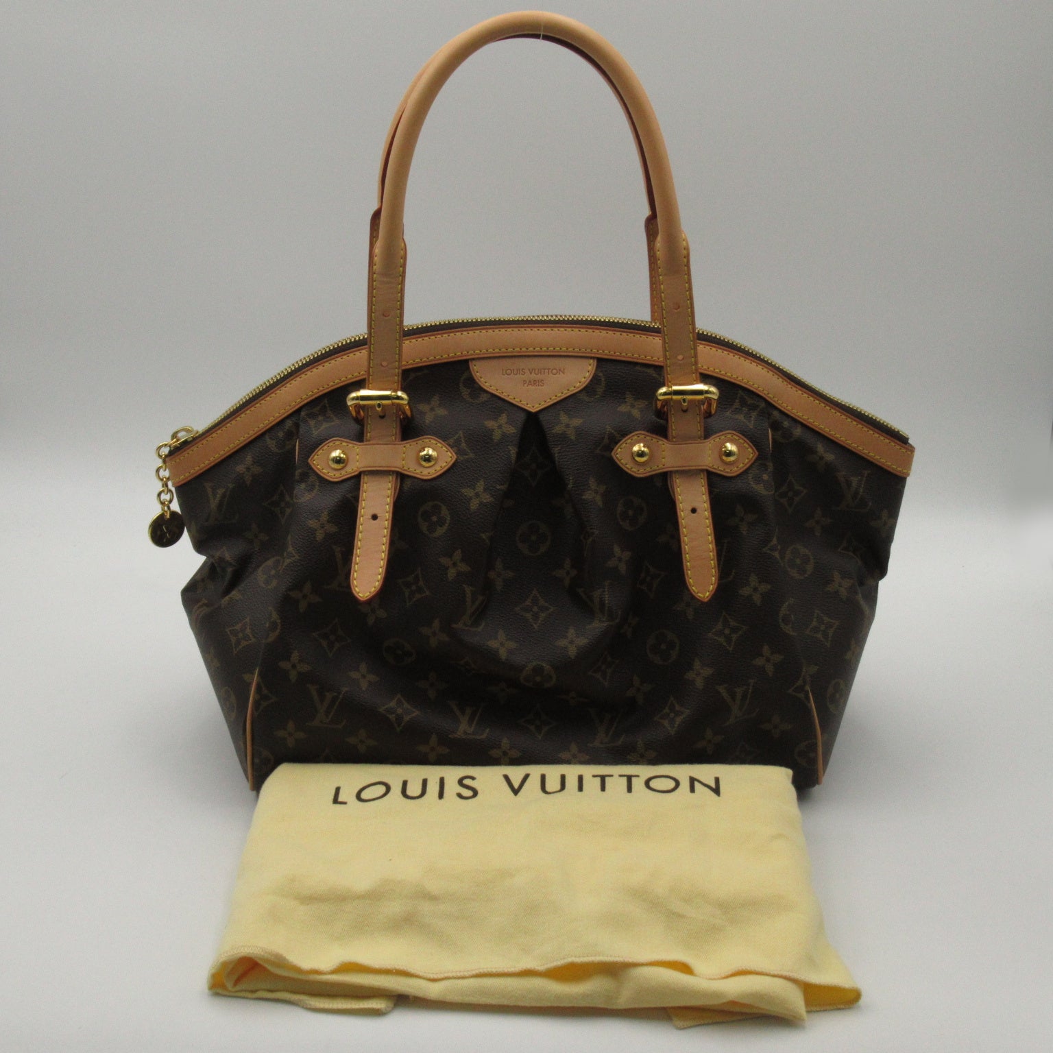 LOUIS VUITTON Monogram Tivoli GM金扣手挽袋/肩背袋啡色