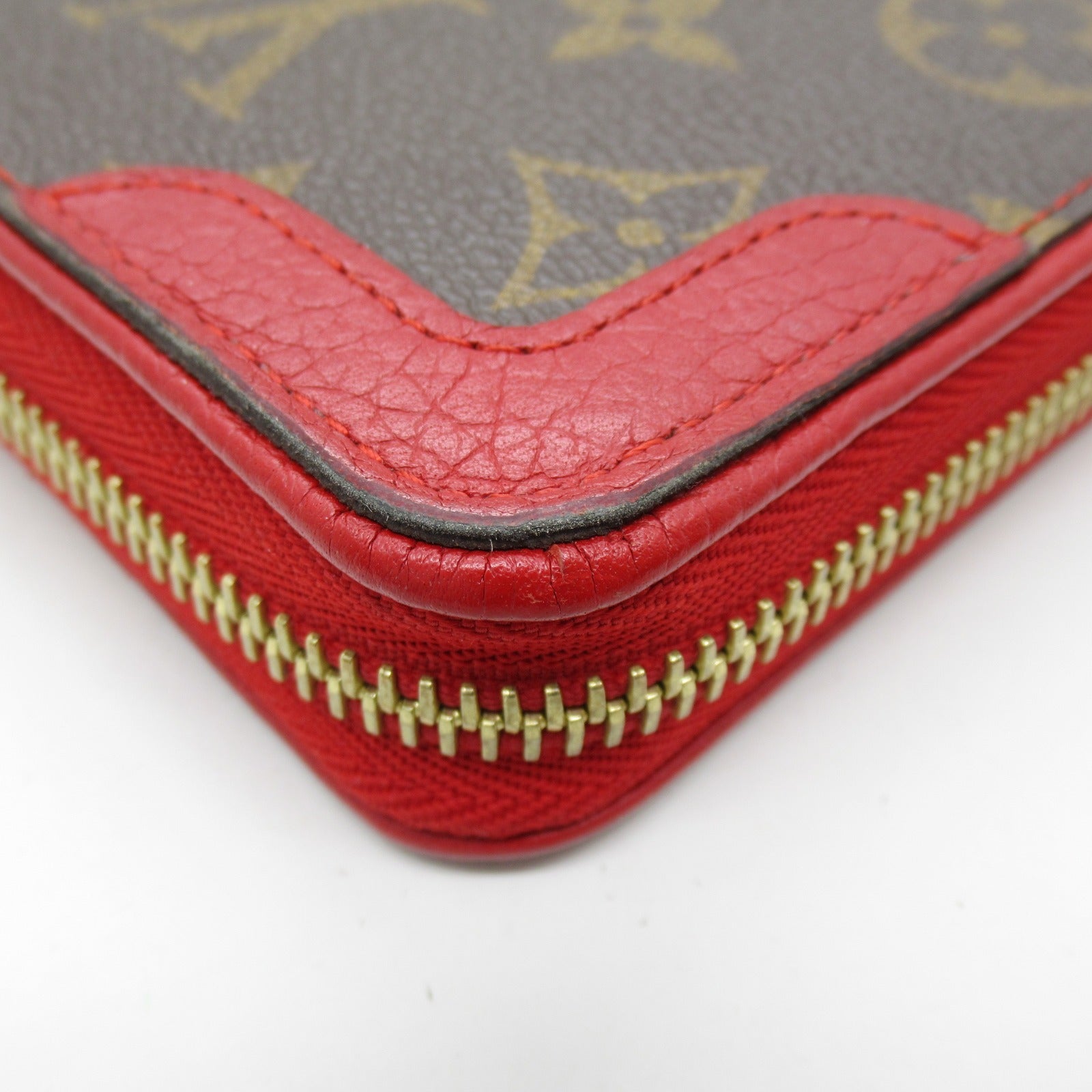 LOUIS VUITTON Monogram Zippy Wallet Retiro長錢包紅色/啡色