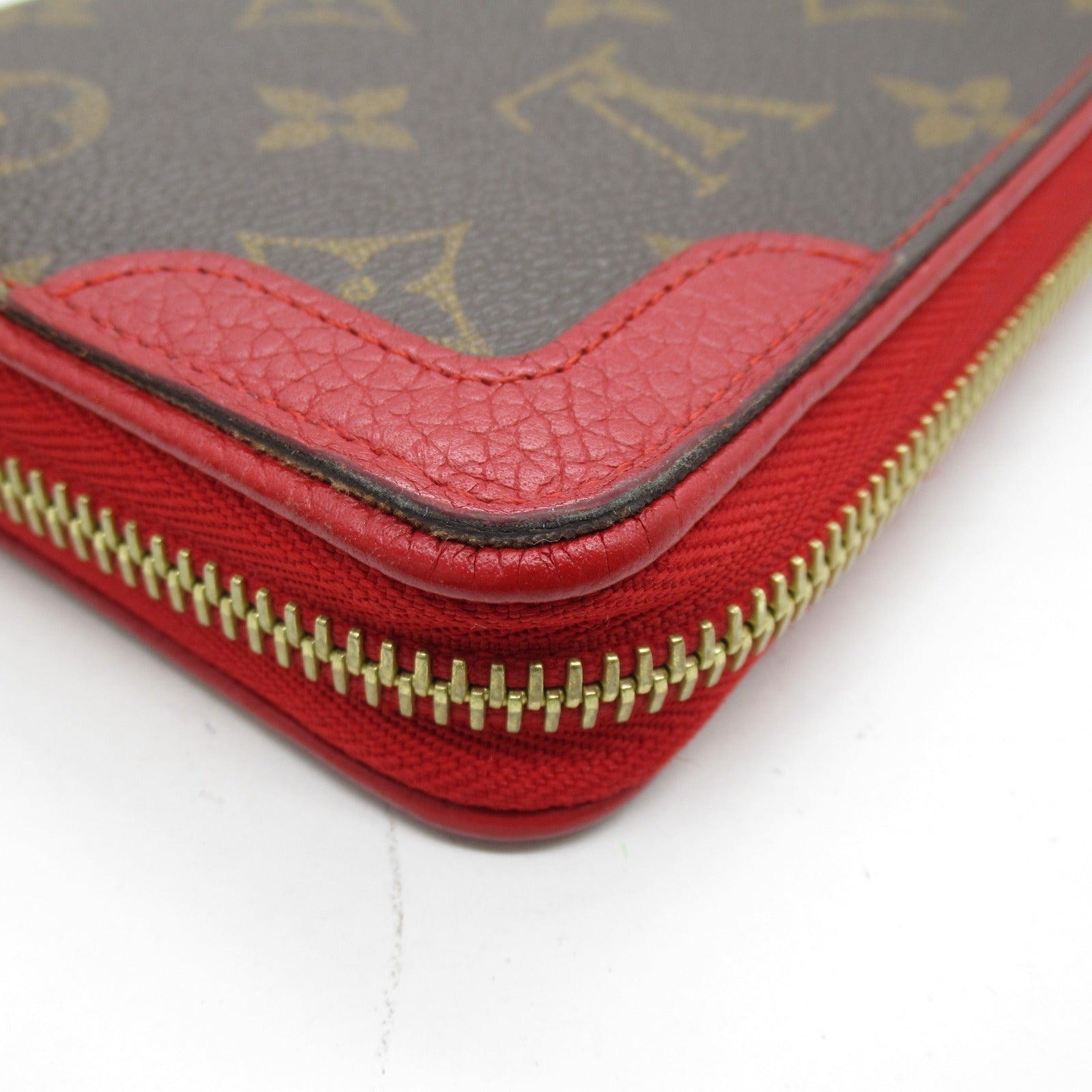 LOUIS VUITTON Monogram Zippy Wallet Retiro長錢包紅色/啡色