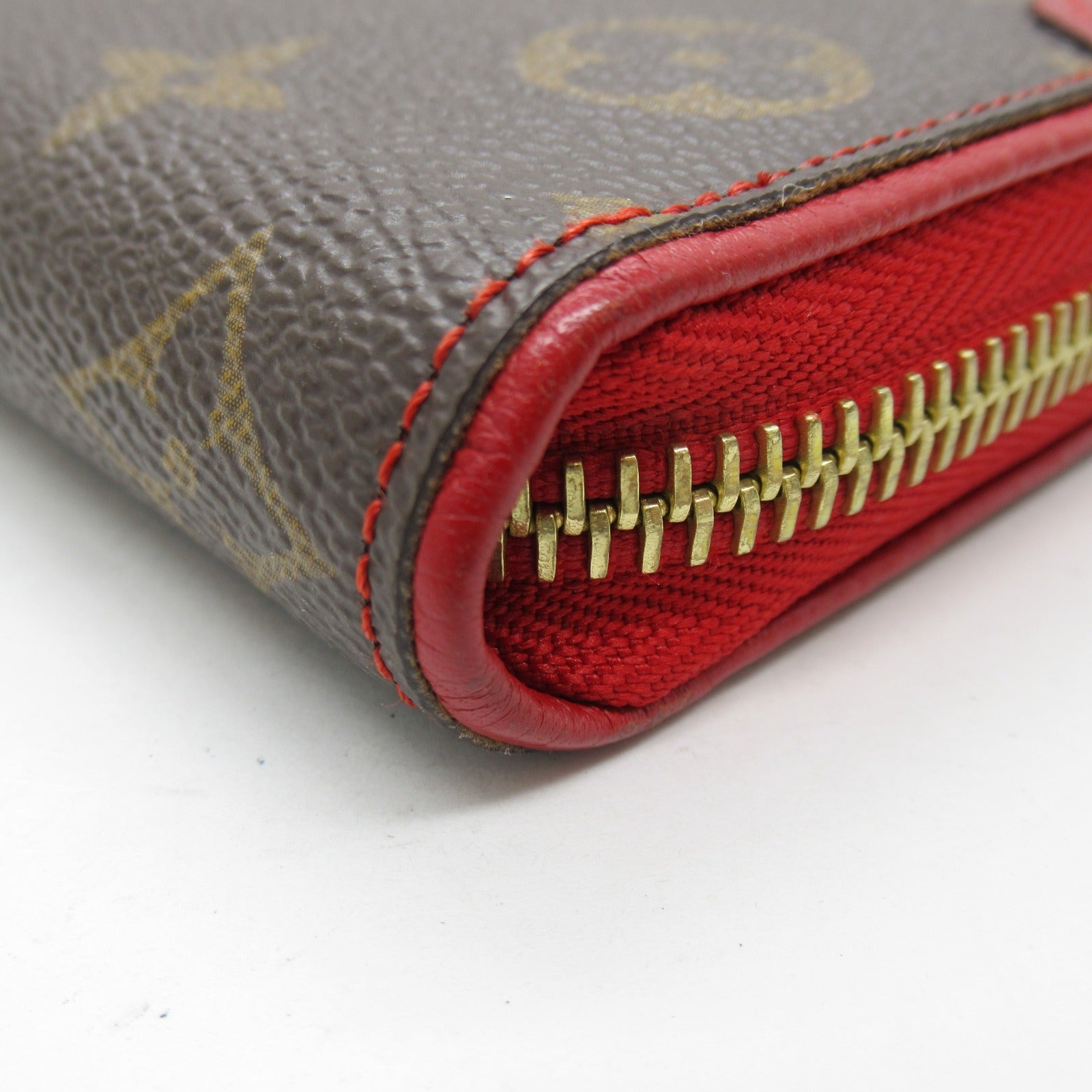 LOUIS VUITTON Monogram Zippy Wallet Retiro長錢包紅色/啡色