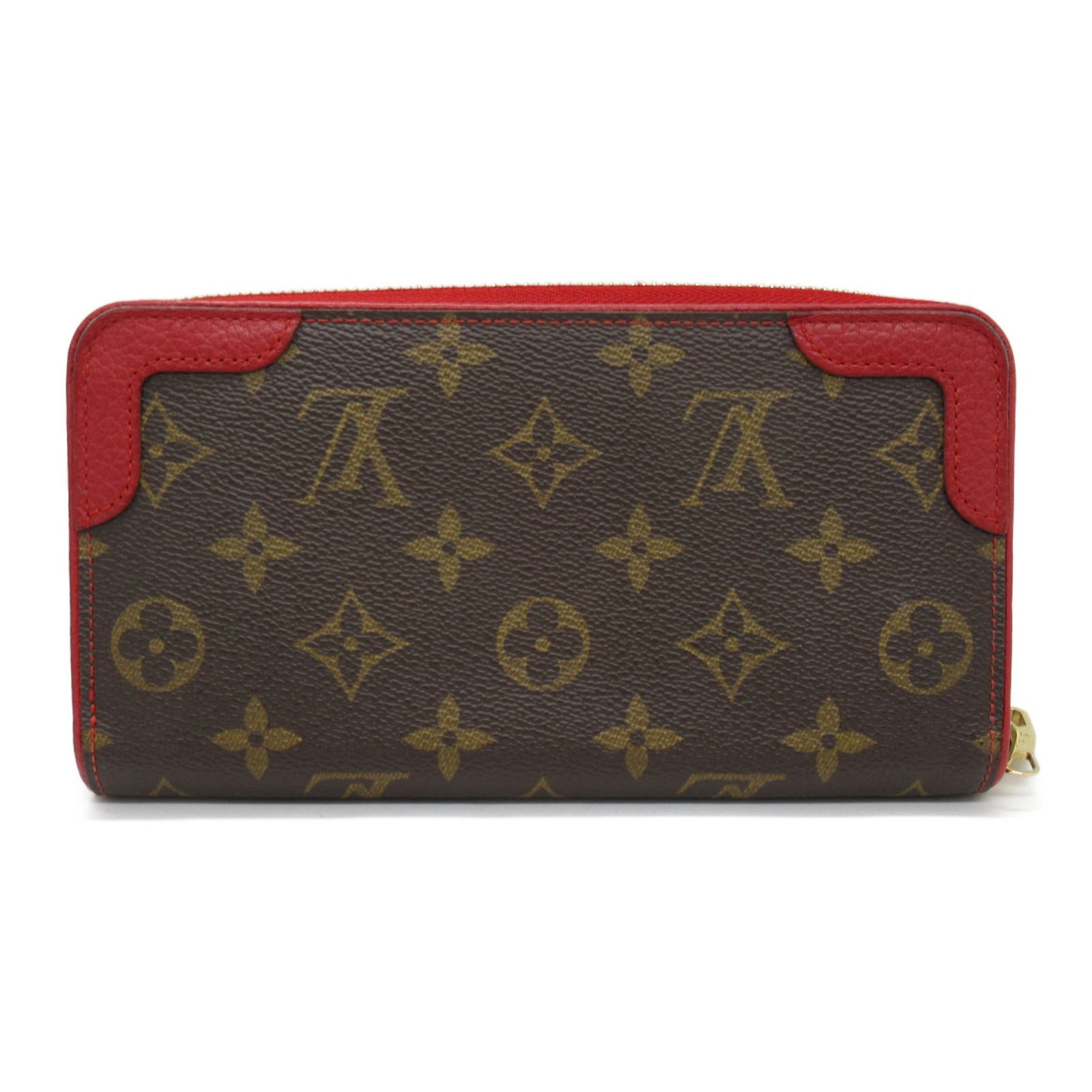 LOUIS VUITTON Retiro Monogram Canvas Zippy Wallet Cerise Red