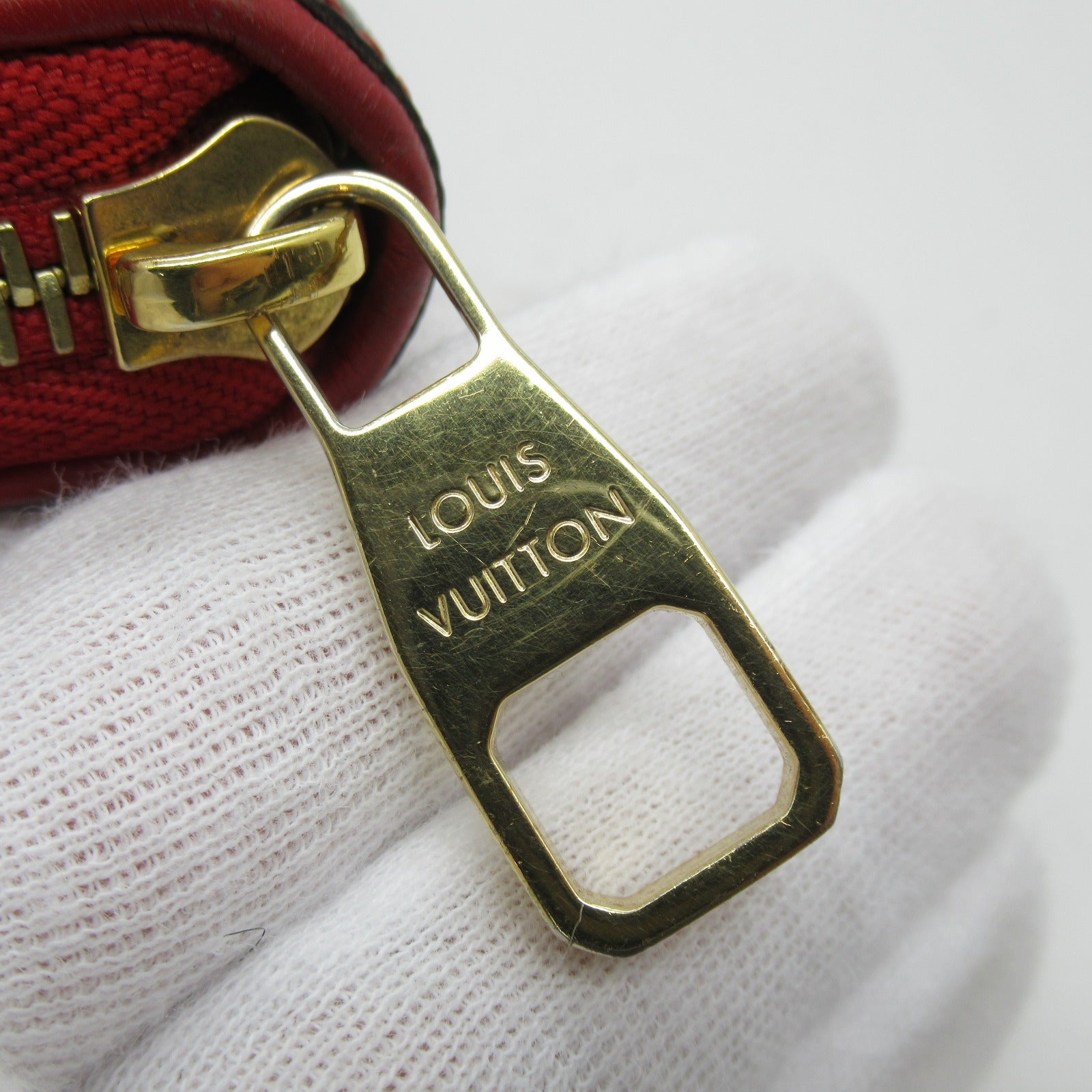 LOUIS VUITTON Monogram Zippy Wallet Retiro長錢包紅色/啡色