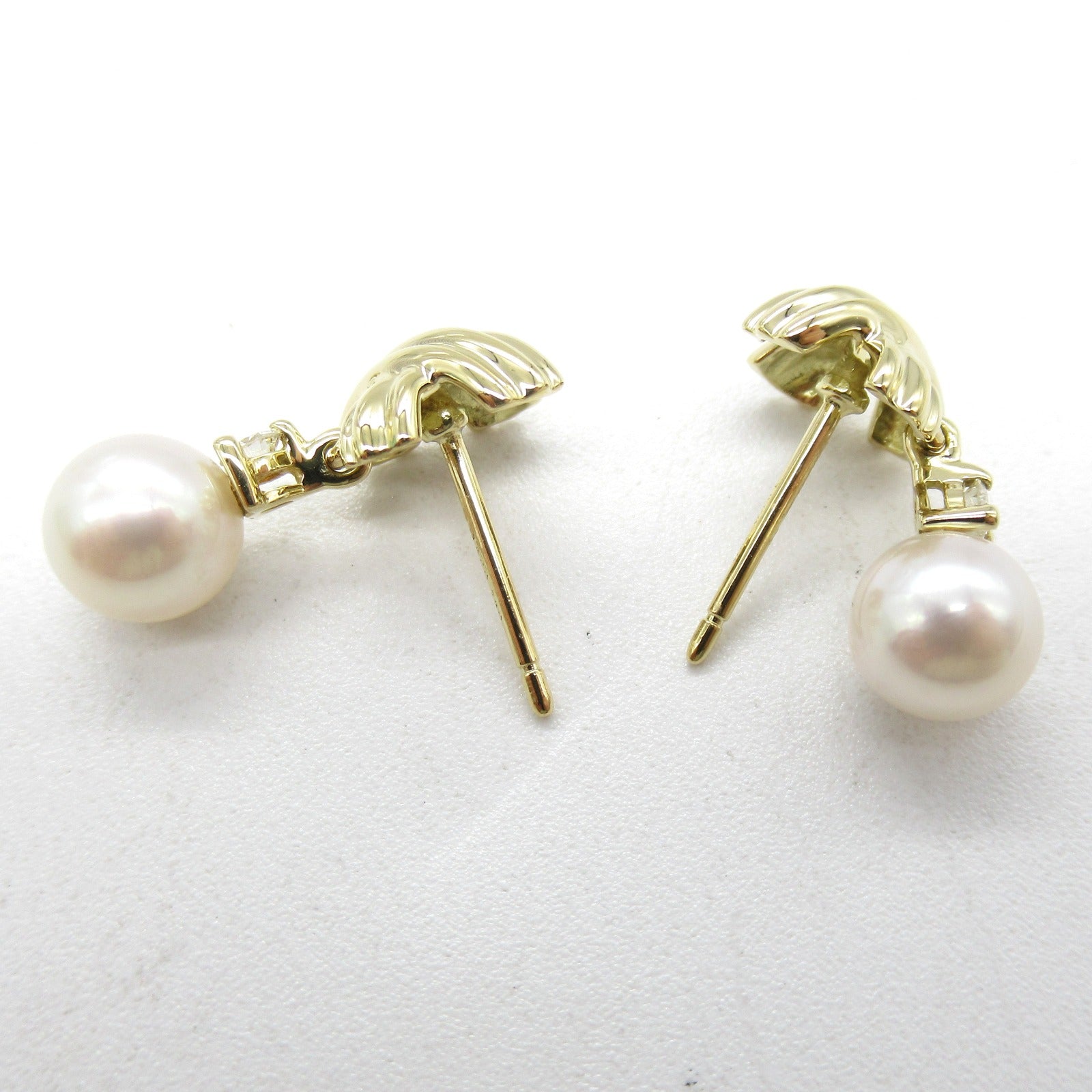 TIFFANY＆CO 18K黃金Signature Pearl Diamond Earrings珍珠/鑽石耳環