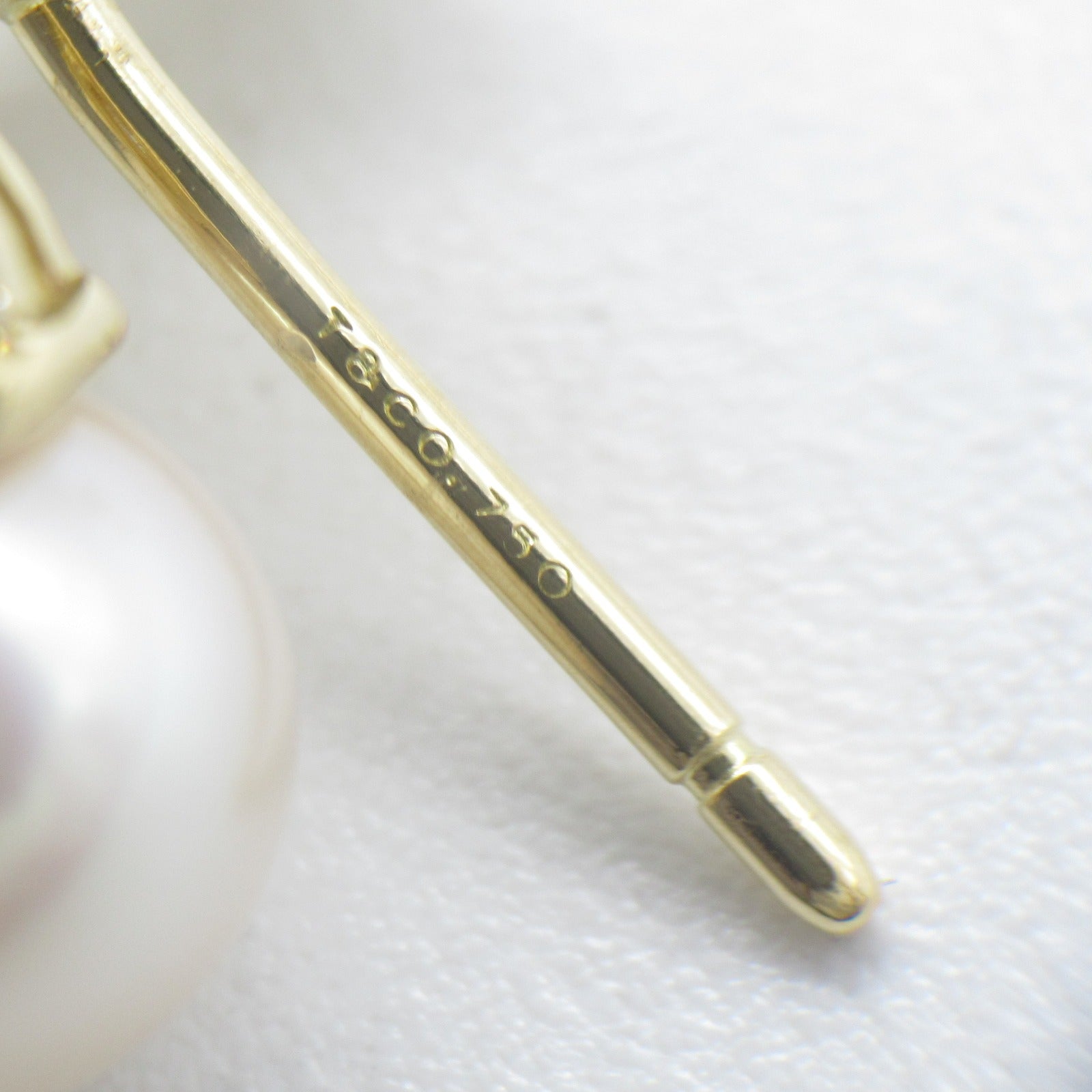 TIFFANY＆CO 18K黃金Signature Pearl Diamond Earrings珍珠/鑽石耳環