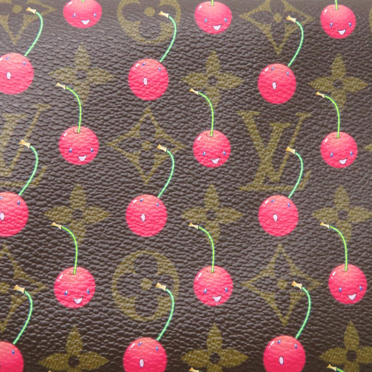 LOUIS VUITTON 【激減優惠】Mono-Cherry Sac Fermoir GM手挽袋啡色紅色