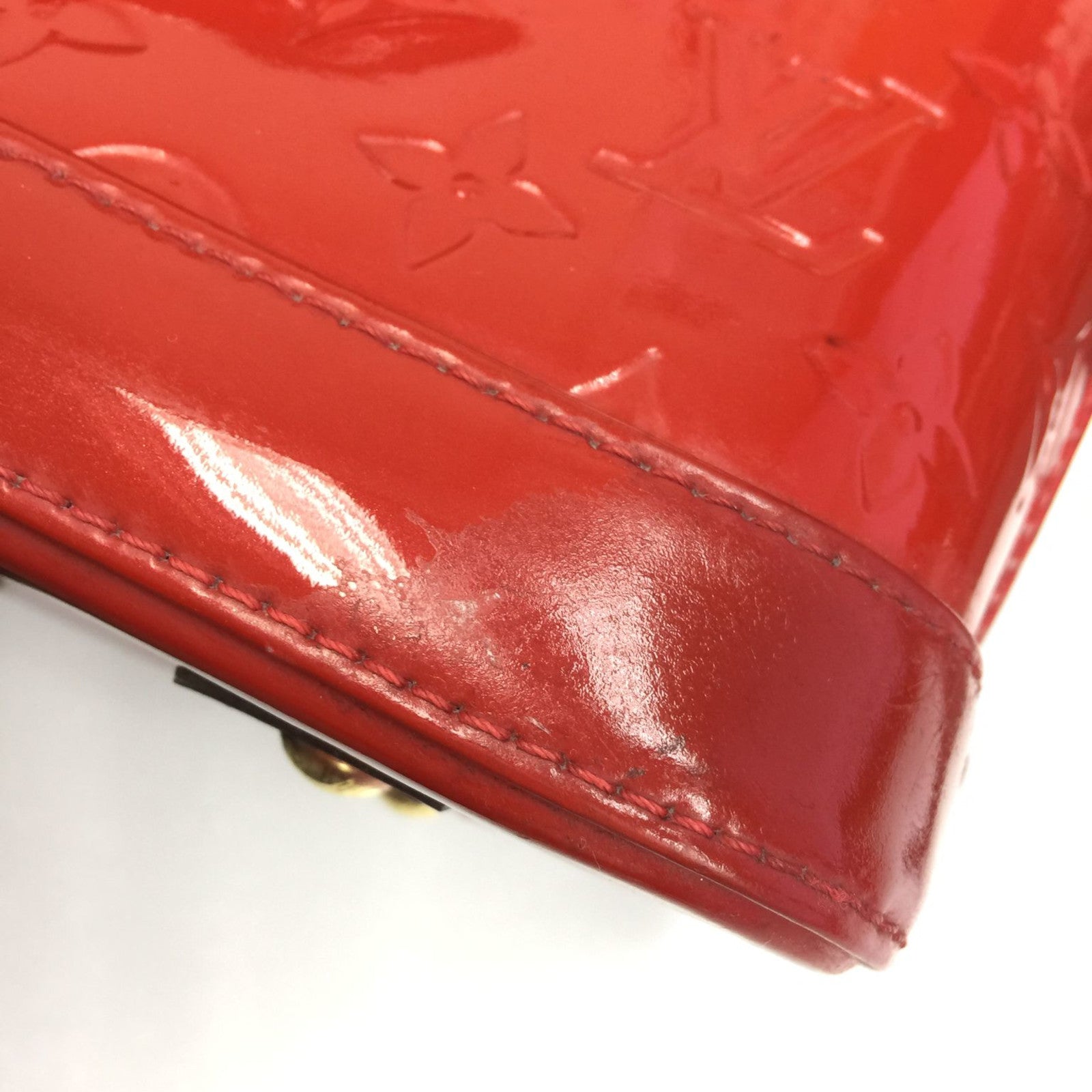 LOUIS VUITTON Vernis Alma BB金扣手挽肩背兩用袋紅色