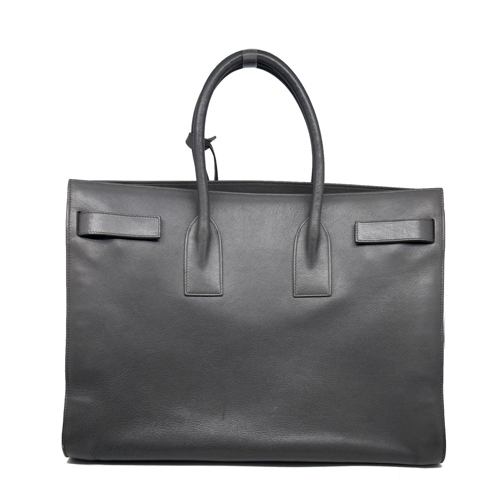 SAINT LAURENT 牛皮皮革Sac De Jour金扣手挽袋灰色