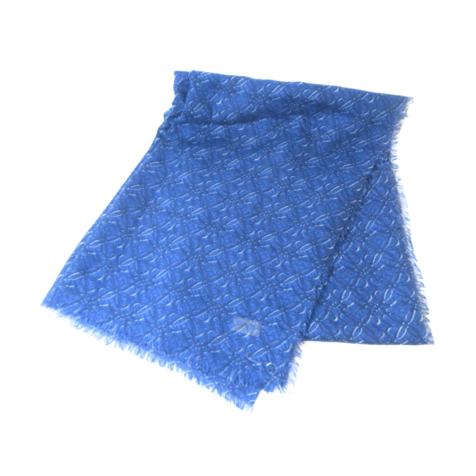 LOEWE 羊毛/絲質Shawl披肩藍色