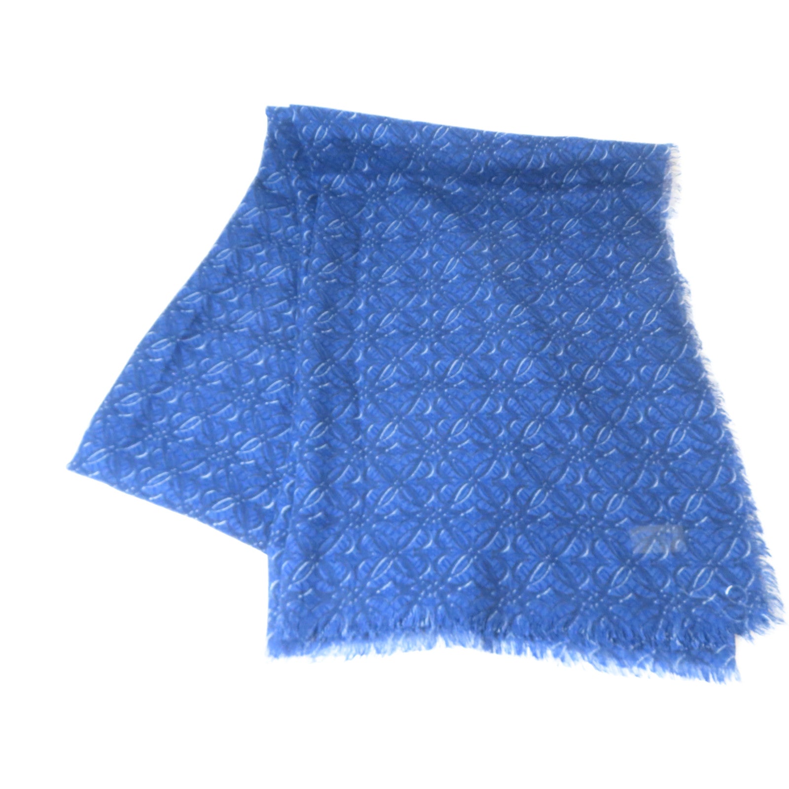 LOEWE 羊毛/絲質Shawl披肩藍色
