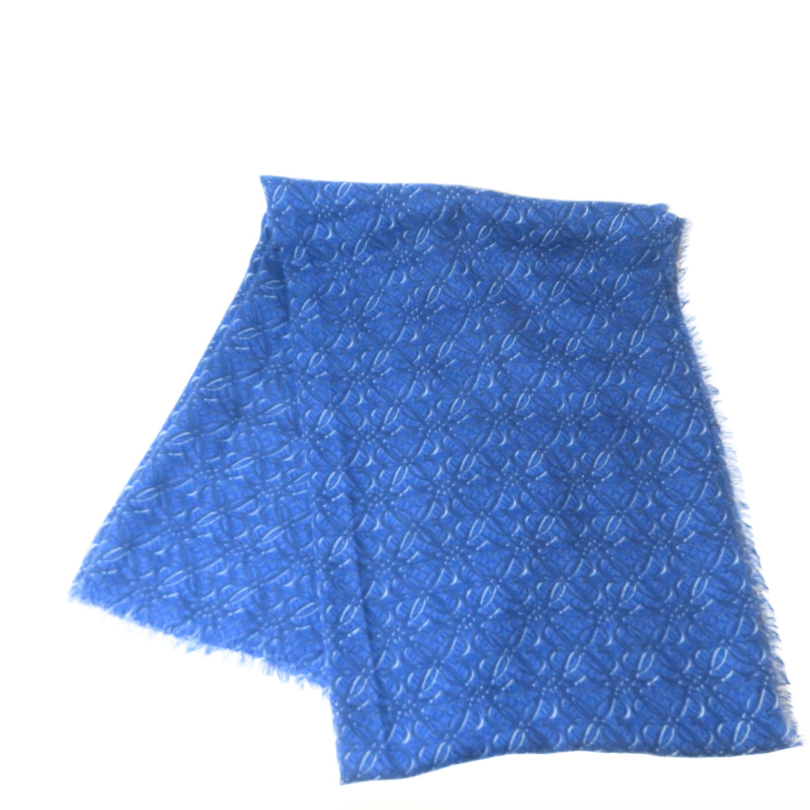 LOEWE 羊毛/絲質Shawl披肩藍色