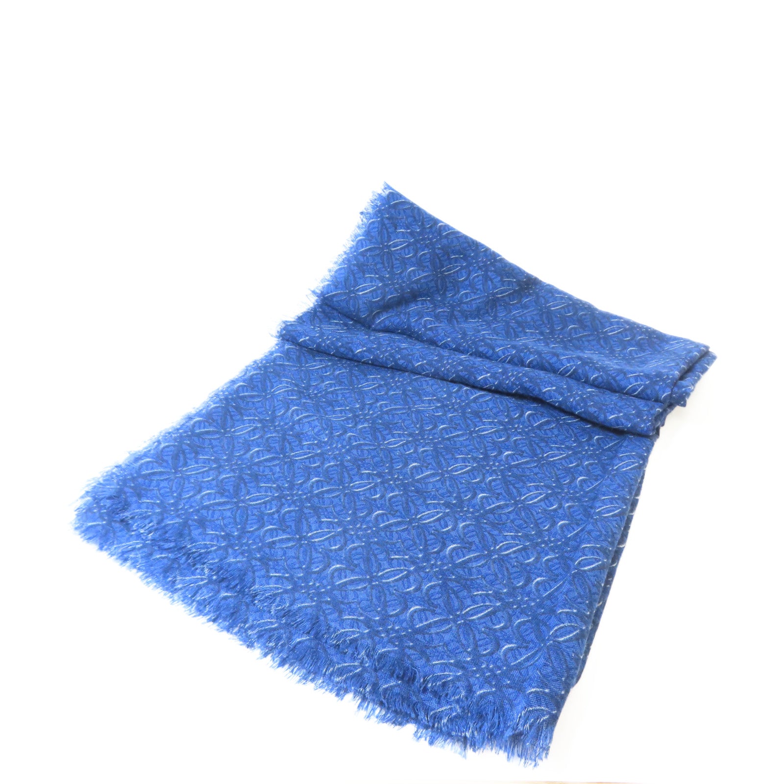 LOEWE 羊毛/絲質Shawl披肩藍色