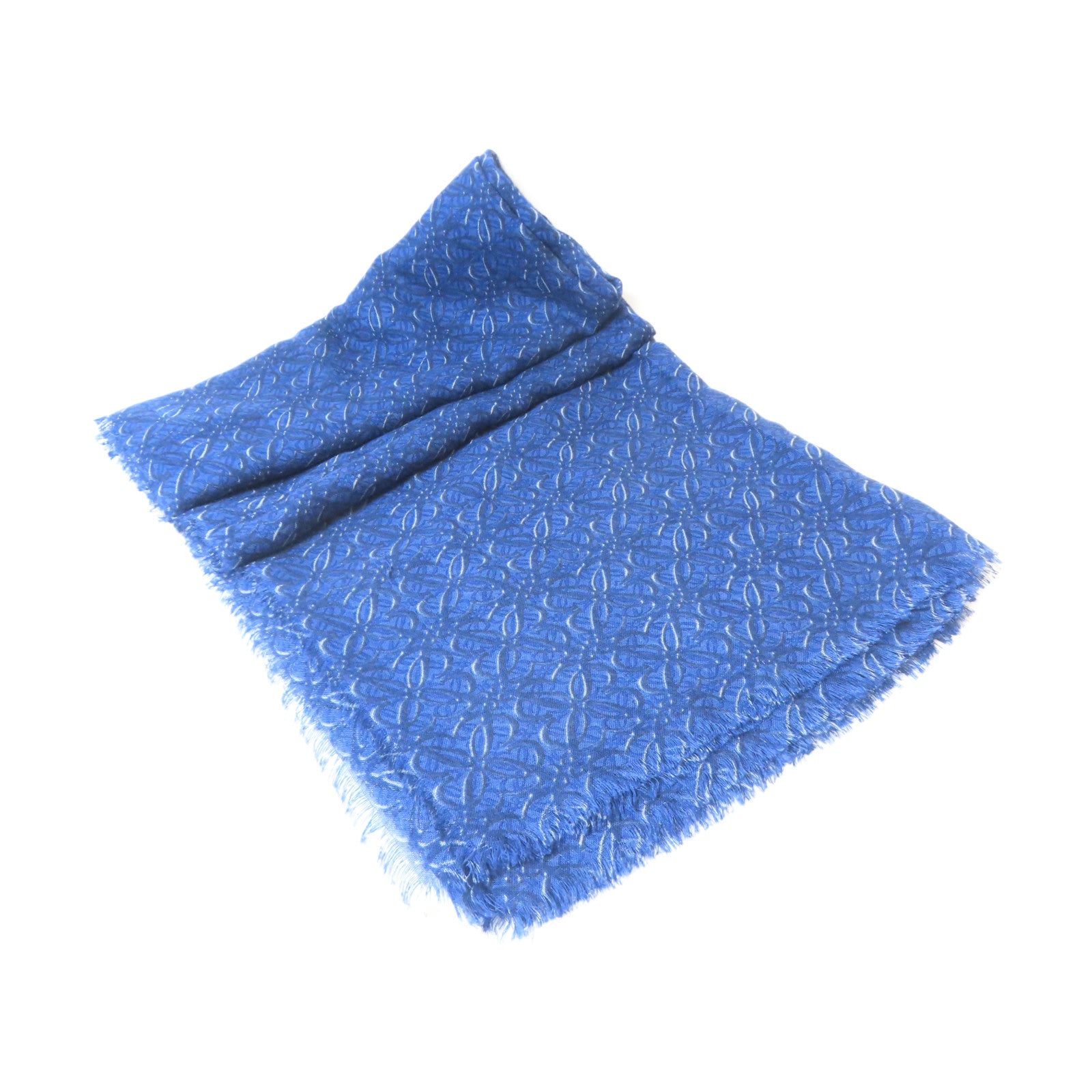 LOEWE 羊毛/絲質Shawl披肩藍色