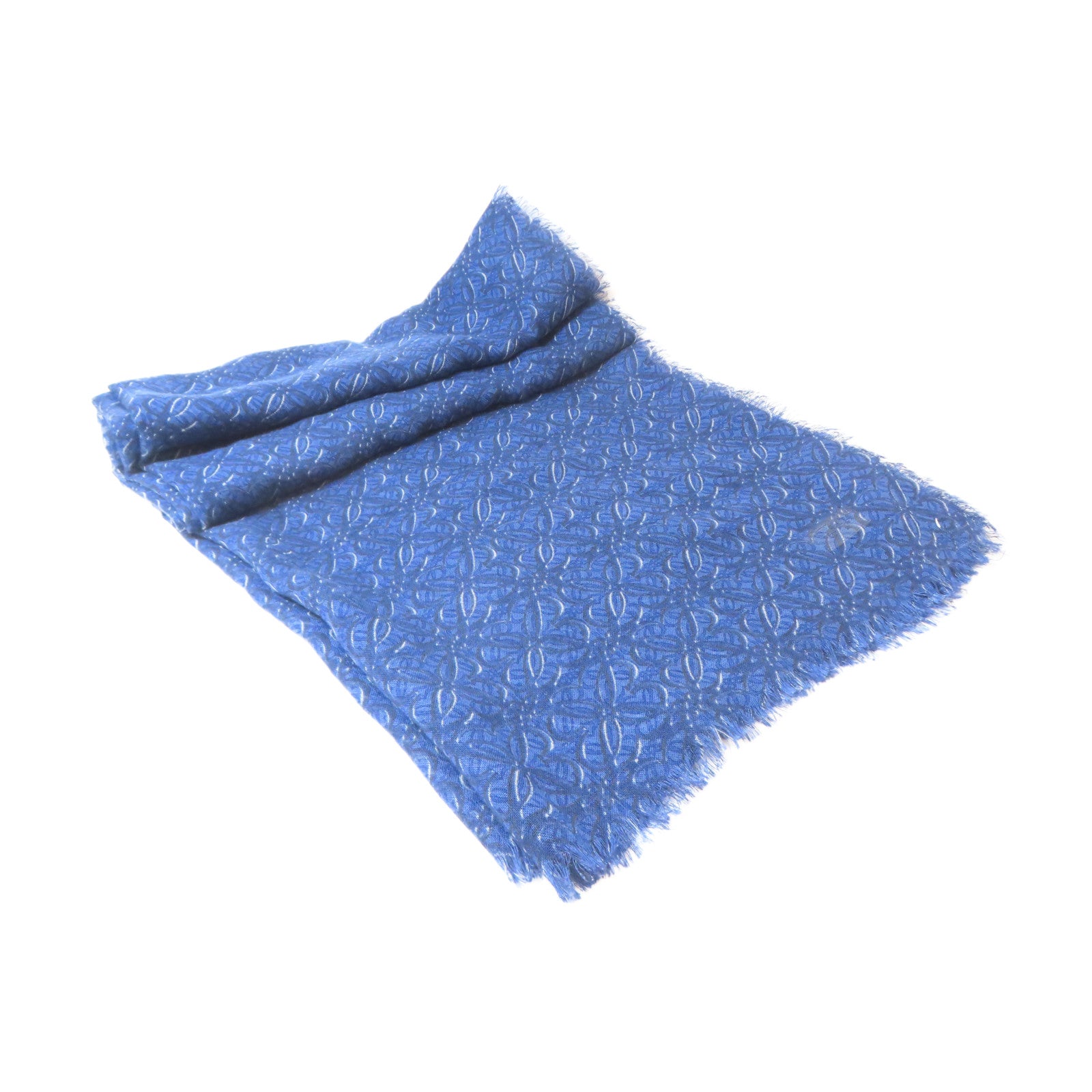 LOEWE 羊毛/絲質Shawl披肩藍色
