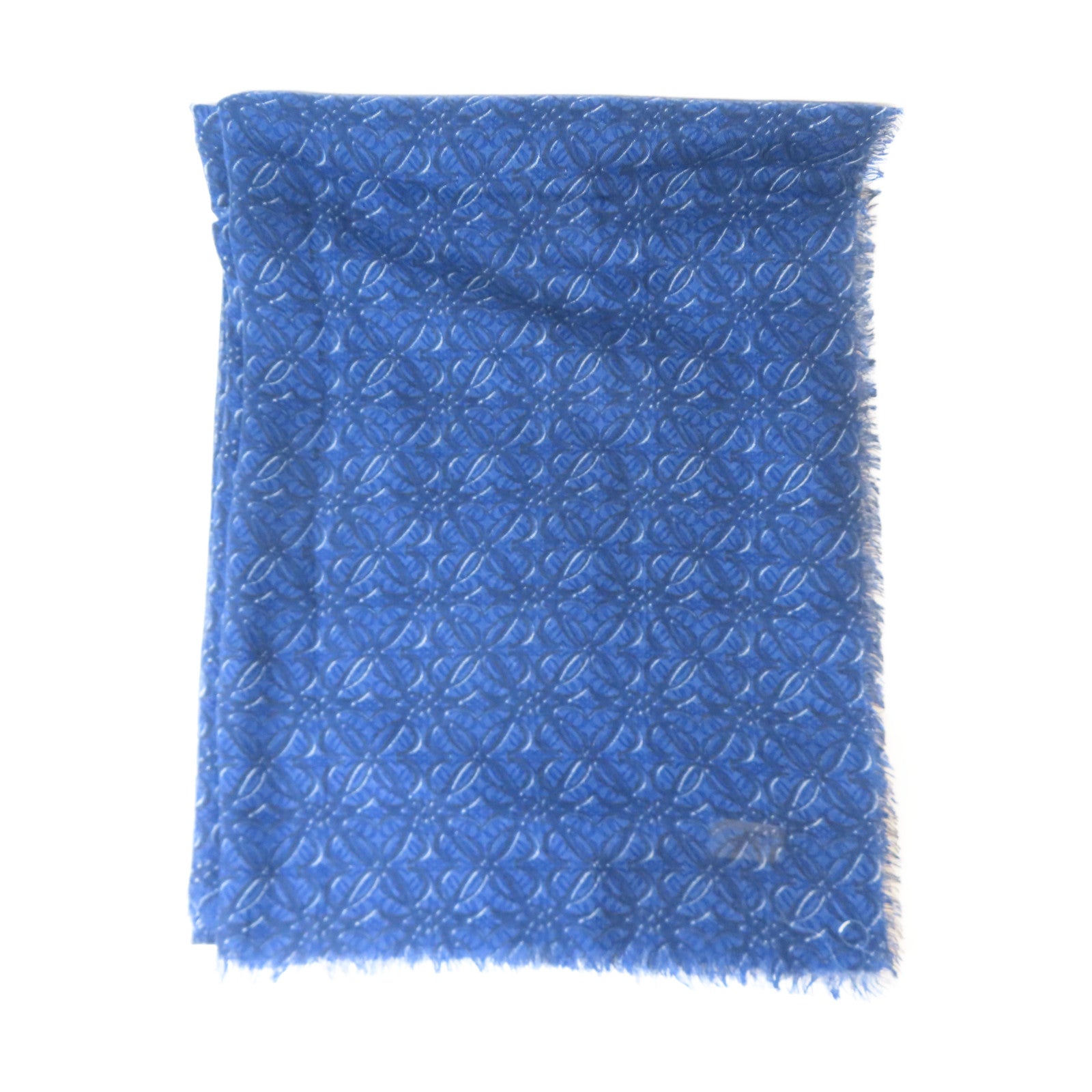 LOEWE 羊毛/絲質Shawl披肩藍色