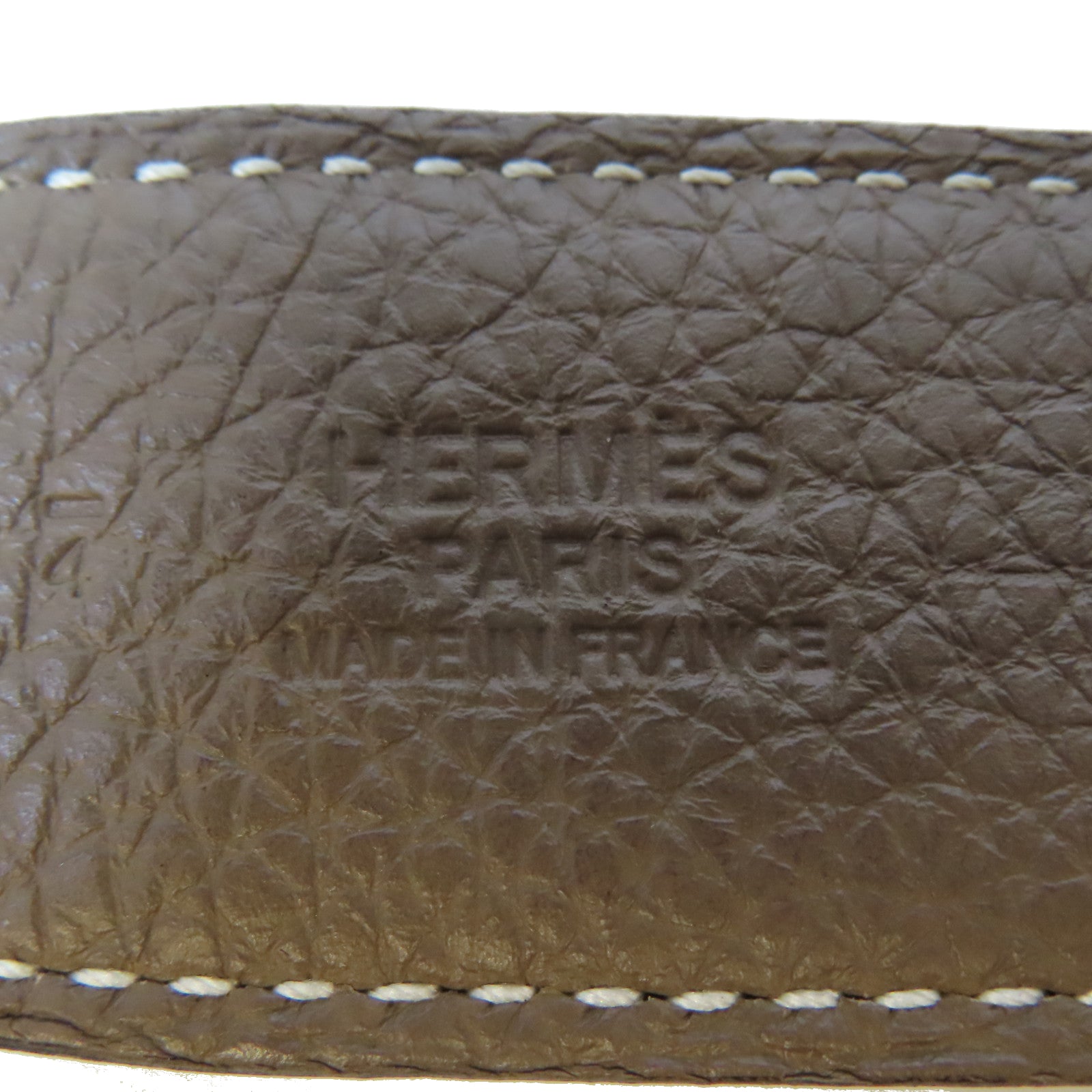 HERMES Epsom皮革/牛皮皮革H Belt Buckle & Reversible Belt銀扣皮帶大象灰色/黑色