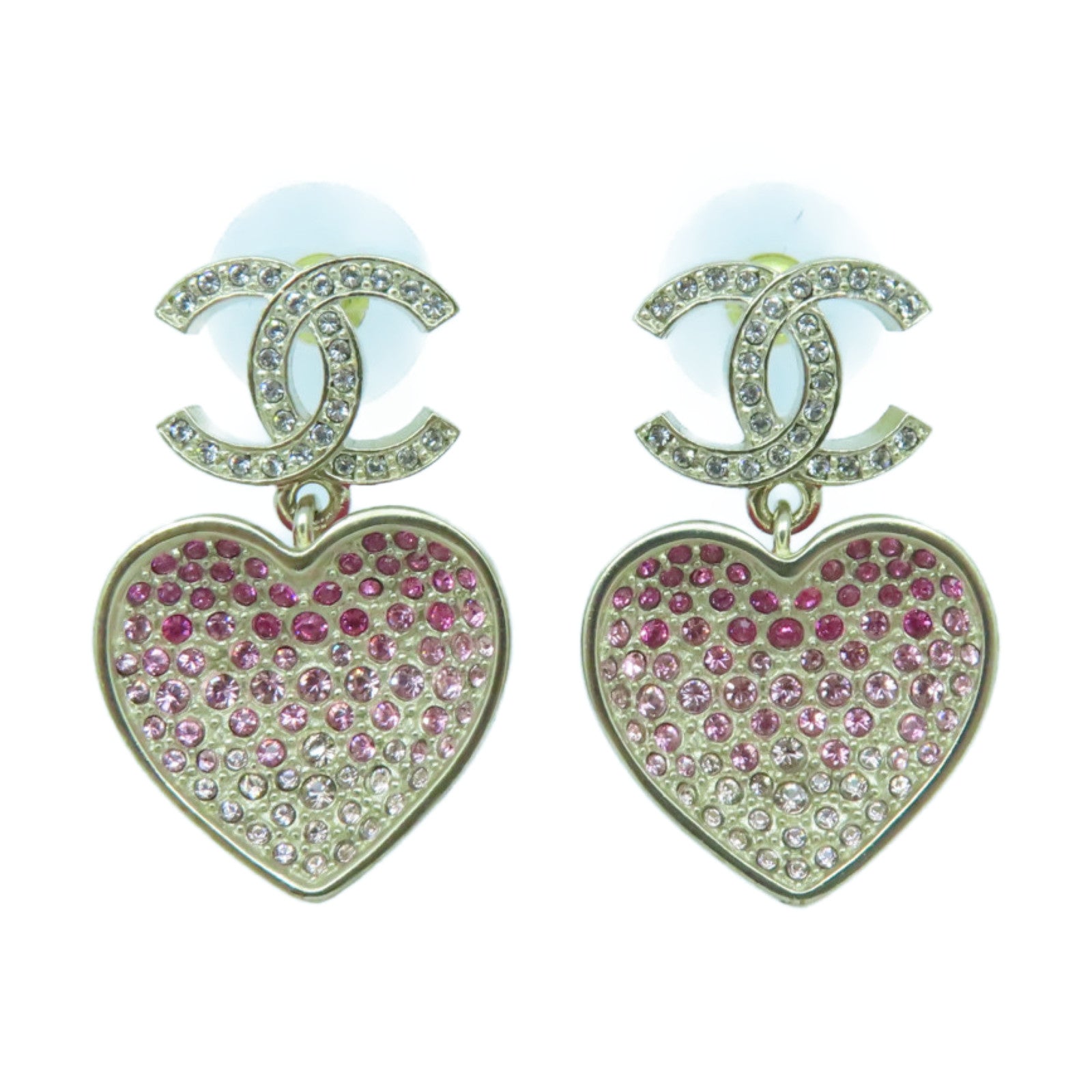 CHANEL Metal Earrings Pink/Silver
