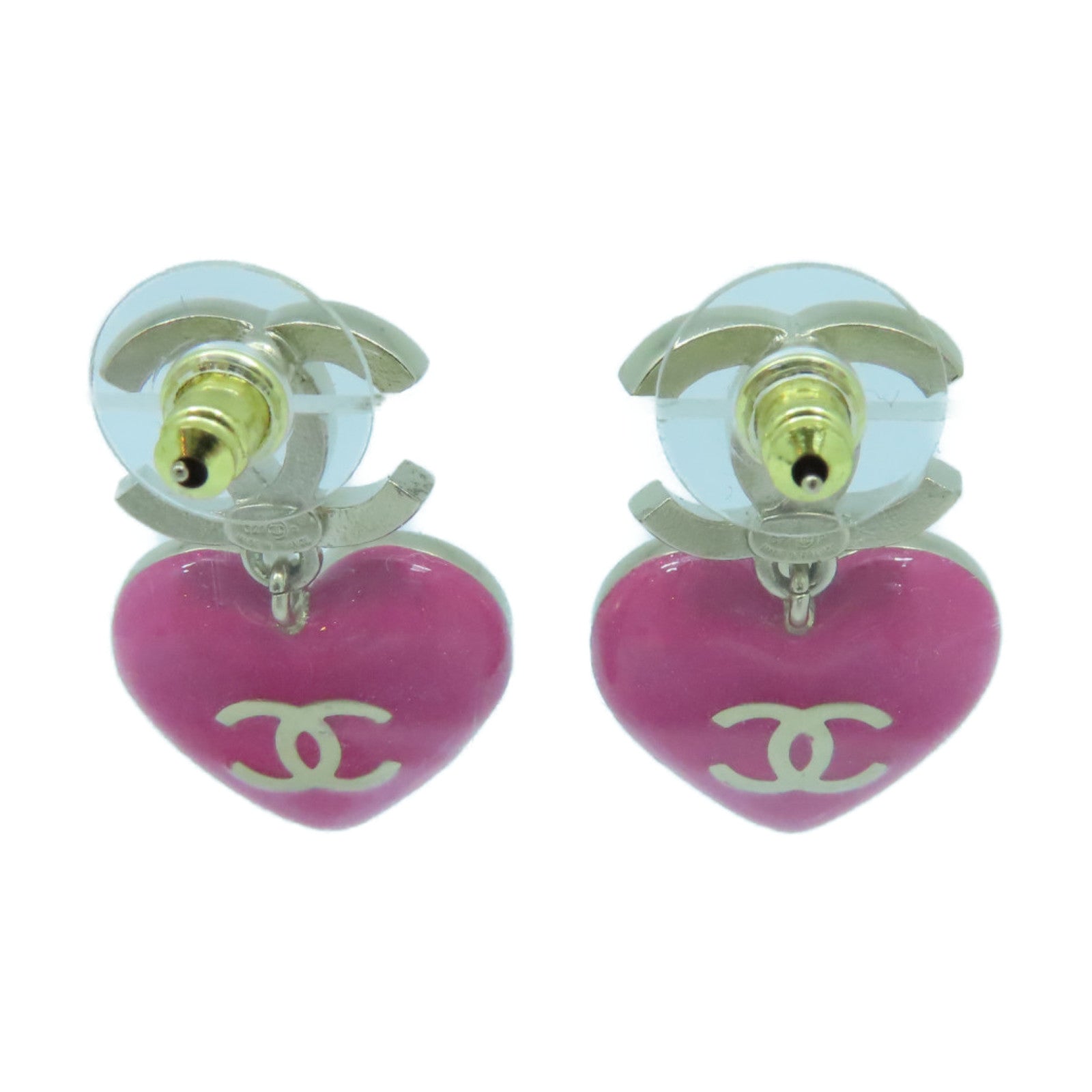 CHANEL Metal Earrings Pink/Silver
