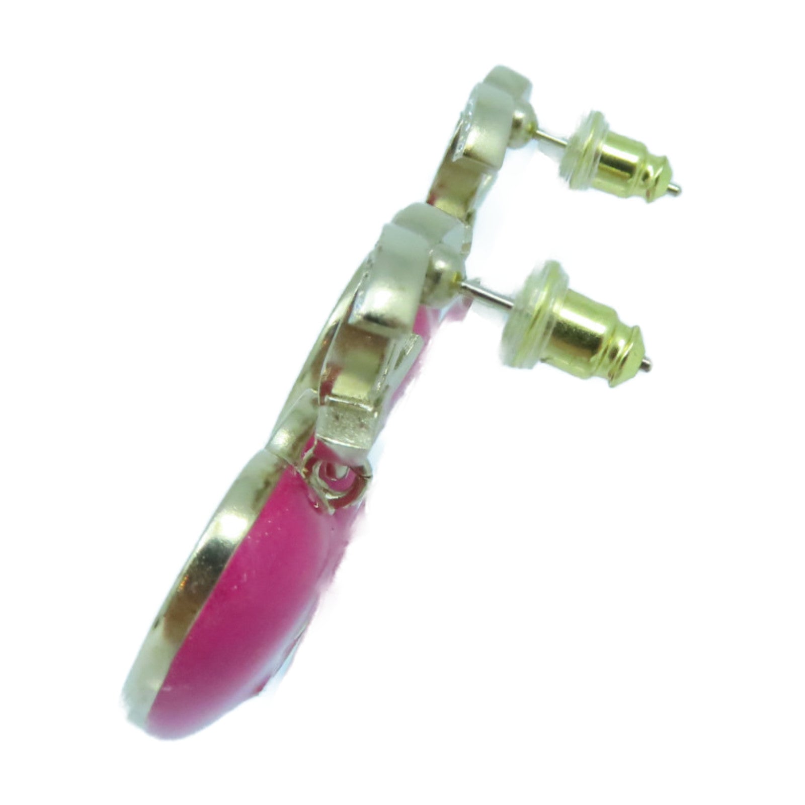 CHANEL Metal Earrings Pink/Silver