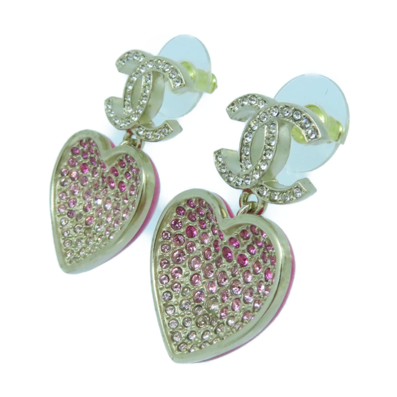 CHANEL Metal Earrings Pink/Silver
