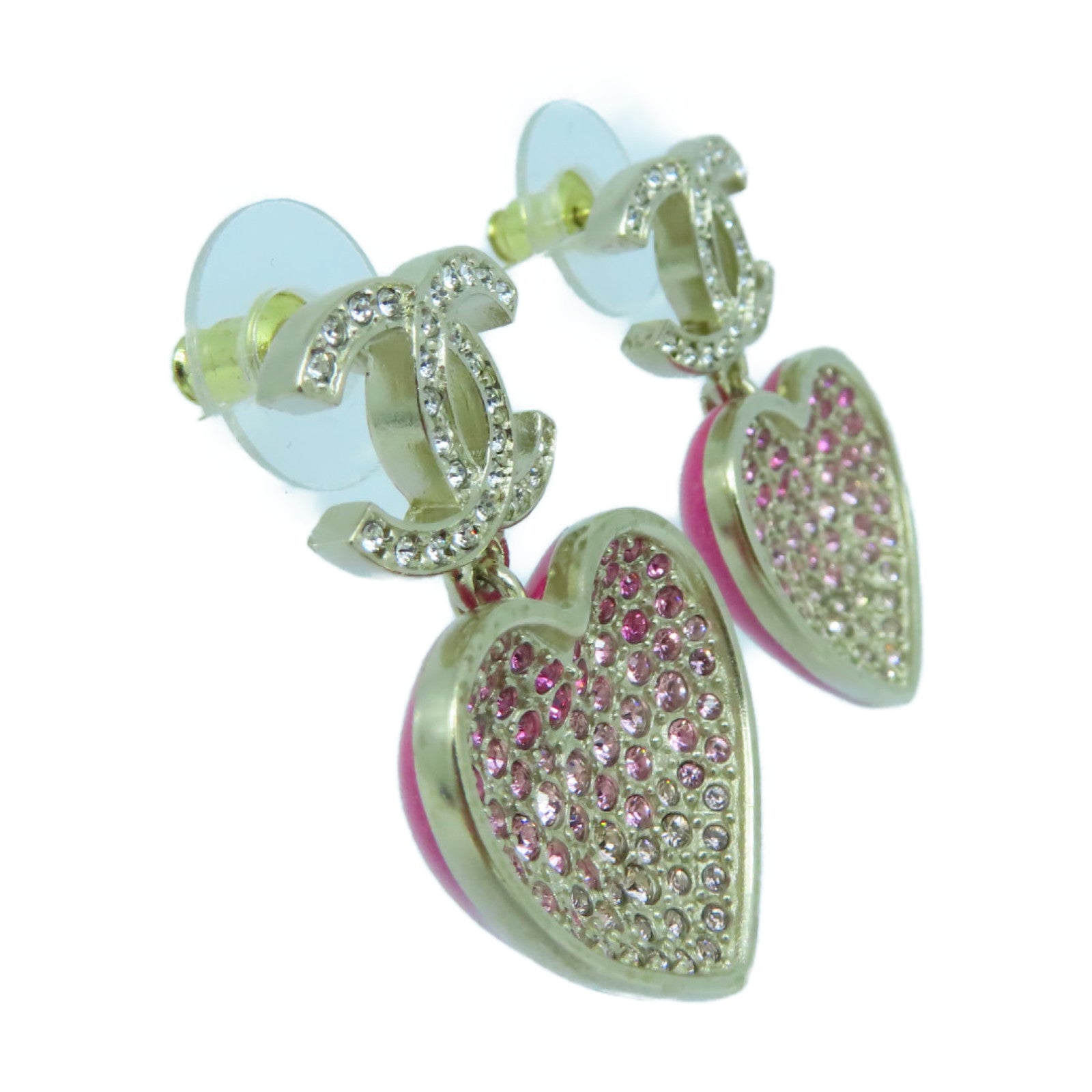 CHANEL Metal Earrings Pink/Silver