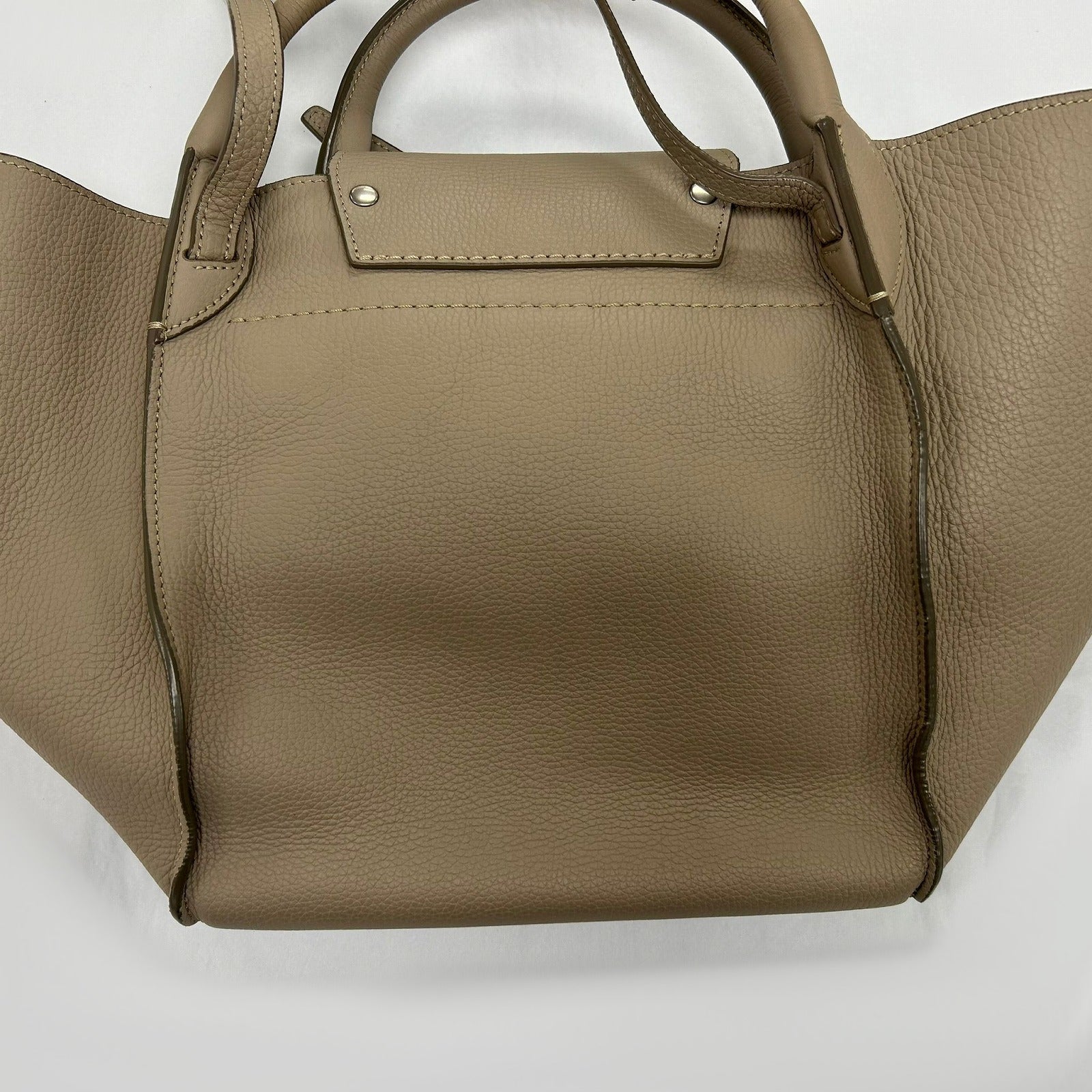 CELINE 【激減優惠】牛皮皮革Big Bag銀扣手挽肩背兩用袋米色