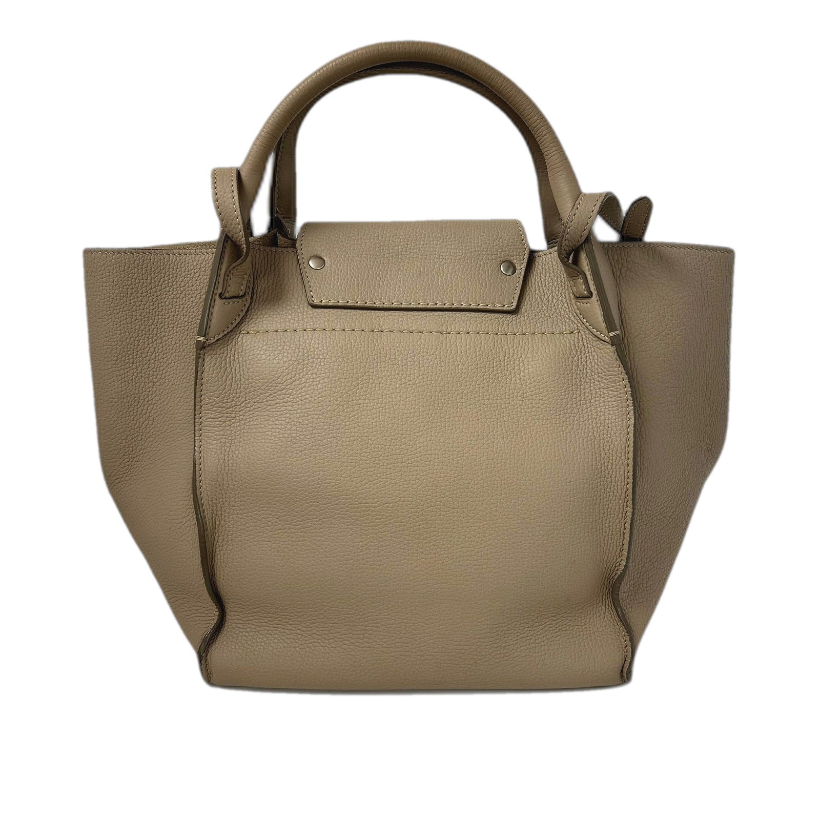 CELINE 【激減優惠】牛皮皮革Big Bag銀扣手挽肩背兩用袋米色