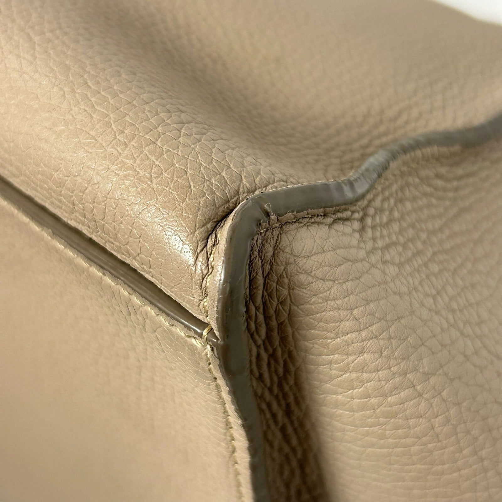 CELINE 【激減優惠】牛皮皮革Big Bag銀扣手挽肩背兩用袋米色