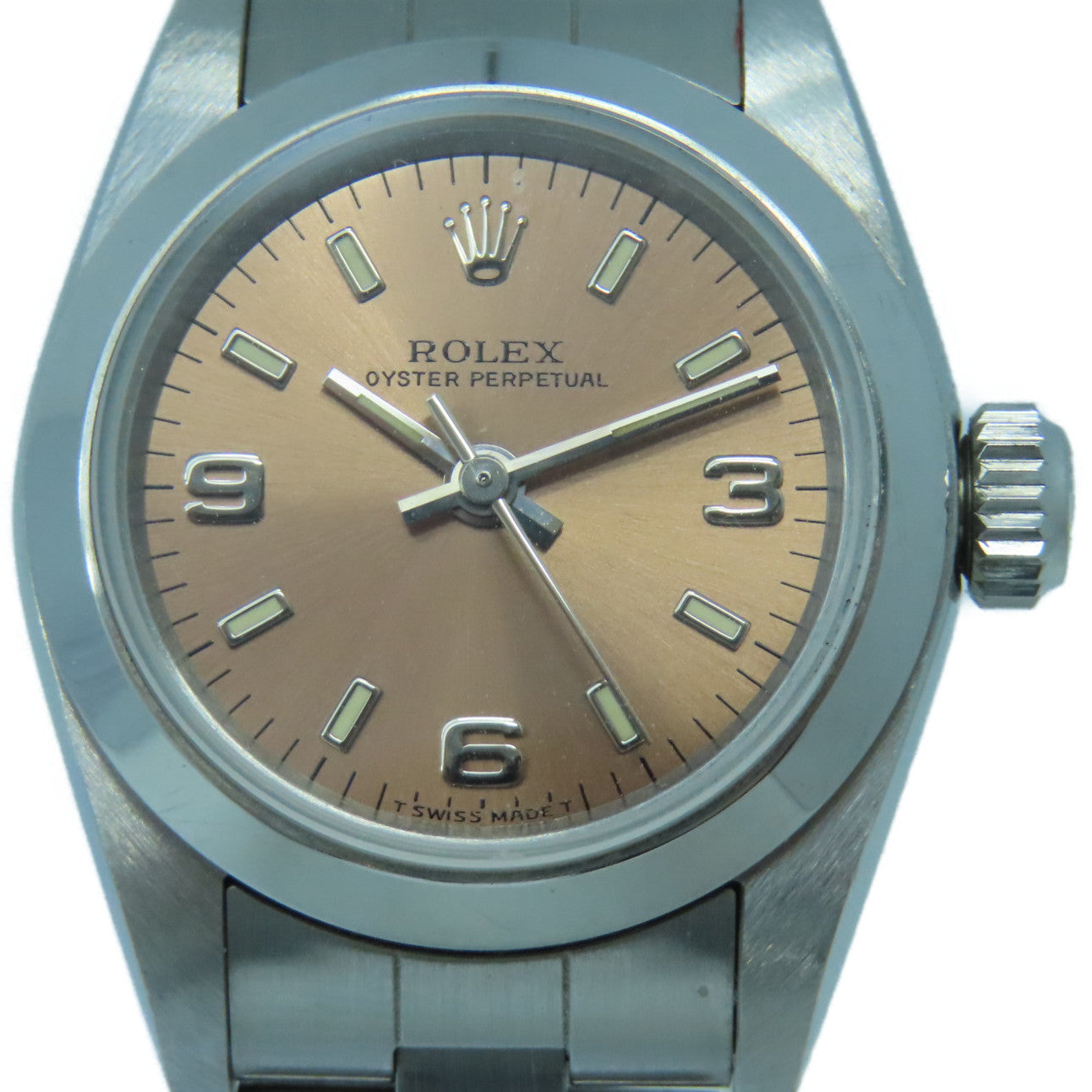 ROLEX Oyster Perpetual不鏽鋼自動機芯手錶粉紅色