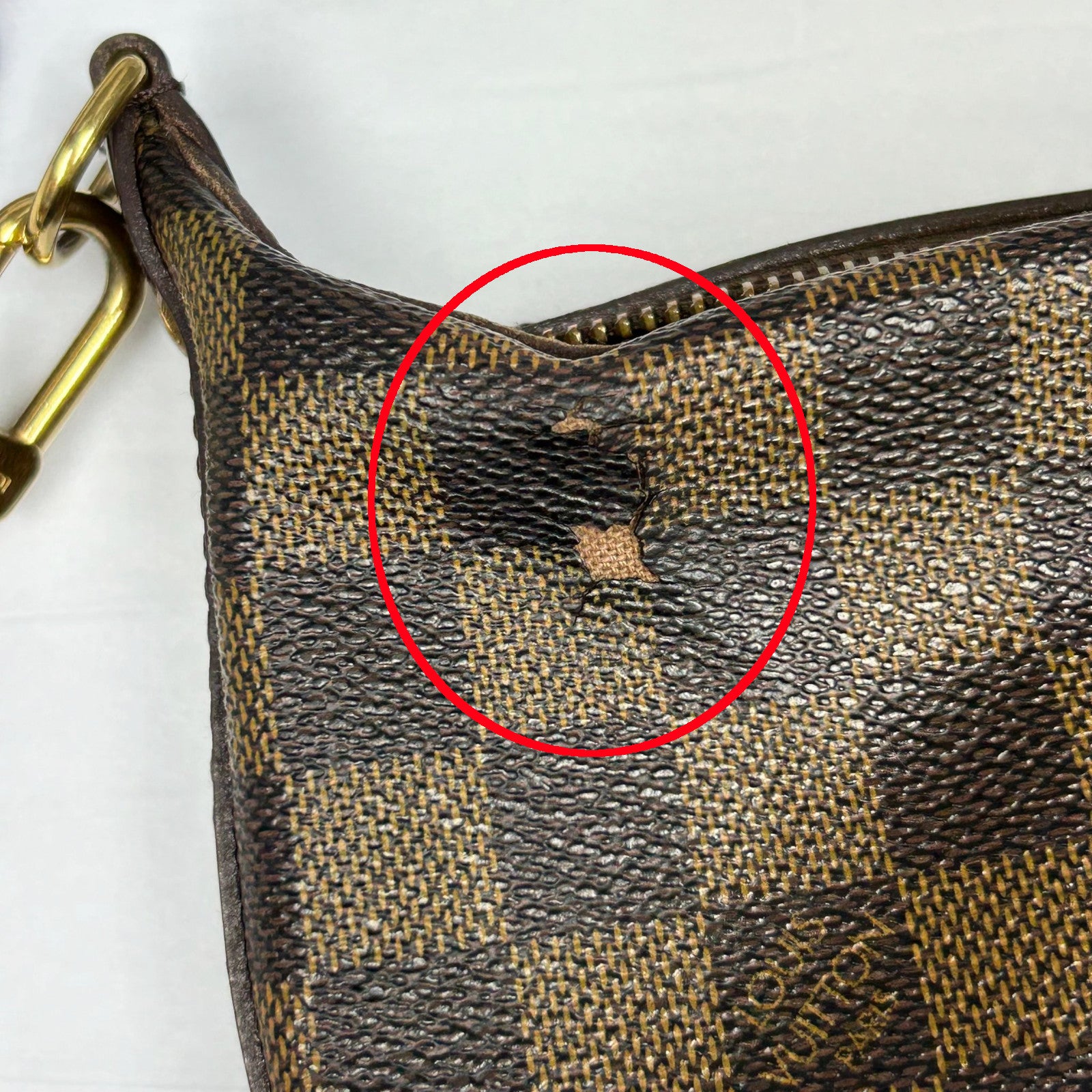 LOUIS VUITTON Damier Illovo PM金扣肩背袋啡色