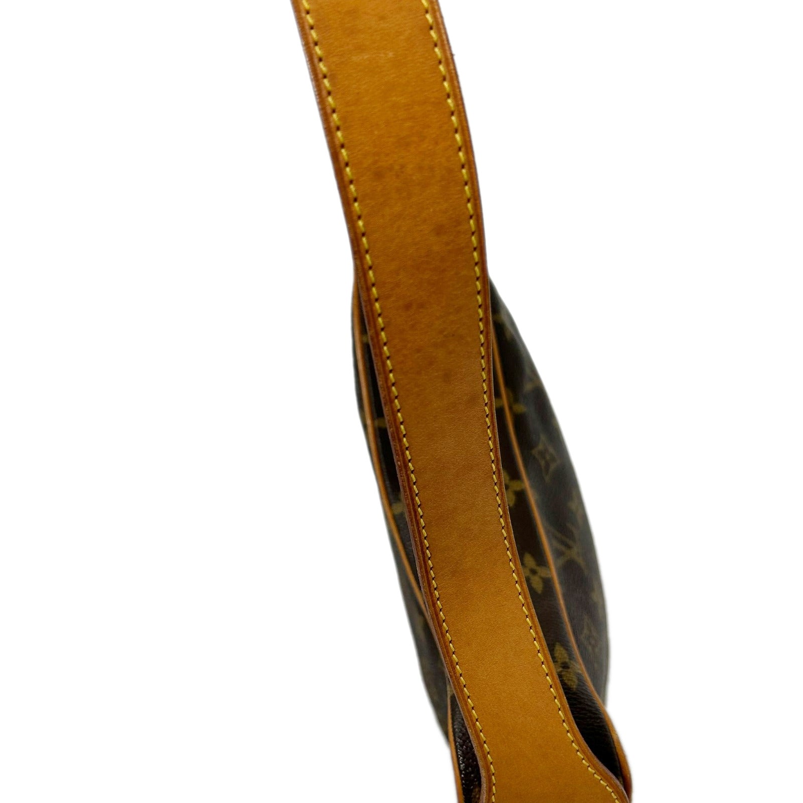 LOUIS VUITTON Monogram Pochette Croissant金扣肩背袋啡色