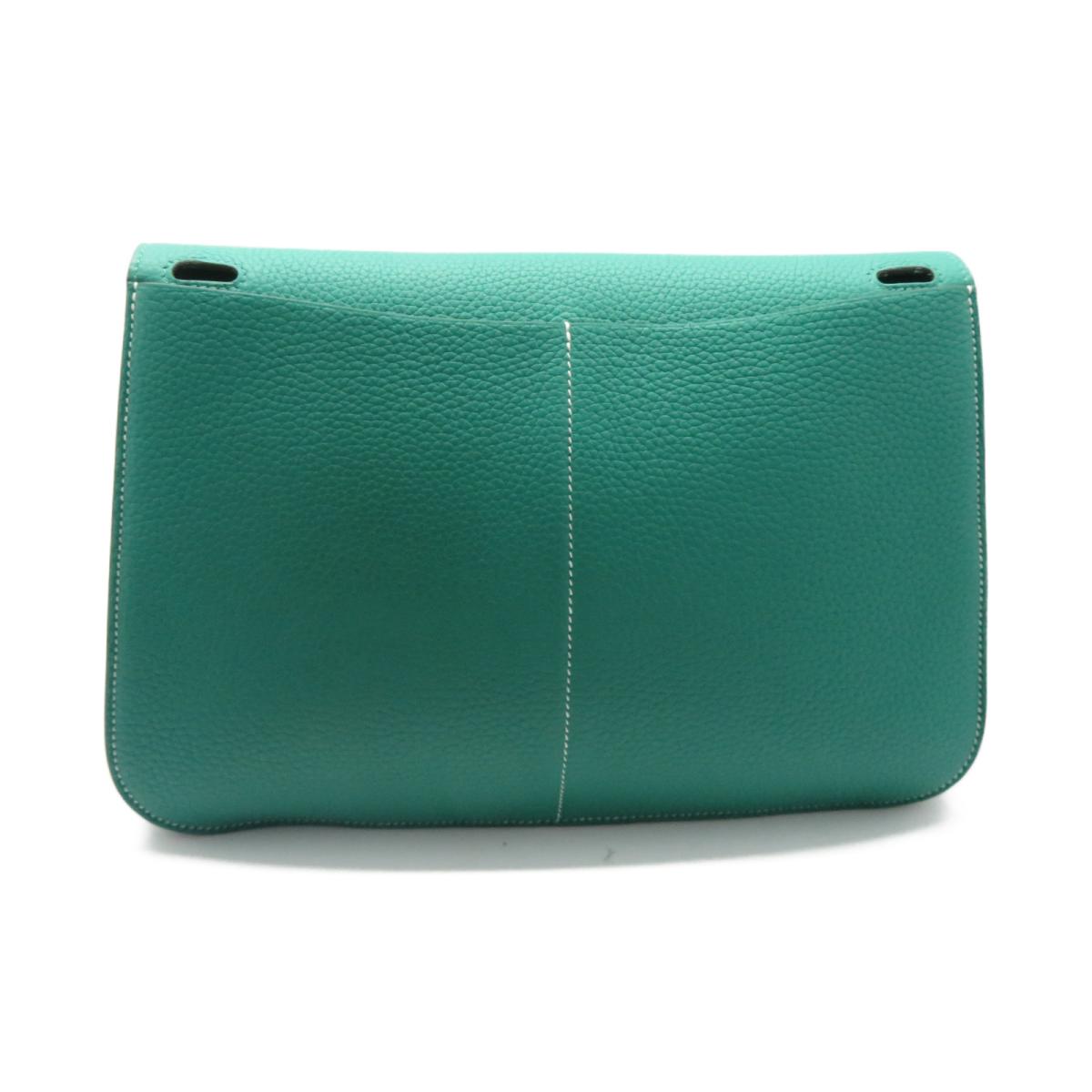 HERMES Clemence皮革Halzan 31手挽肩背兩用袋Vert Veronese