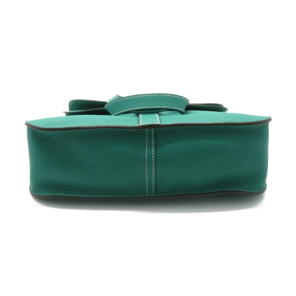HERMES Clemence皮革Halzan 31手挽肩背兩用袋Vert Veronese