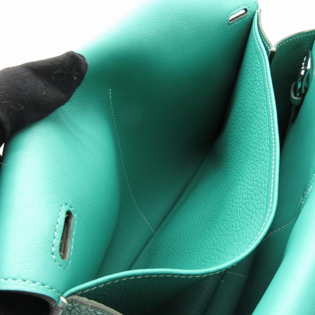 HERMES Clemence皮革Halzan 31手挽肩背兩用袋Vert Veronese