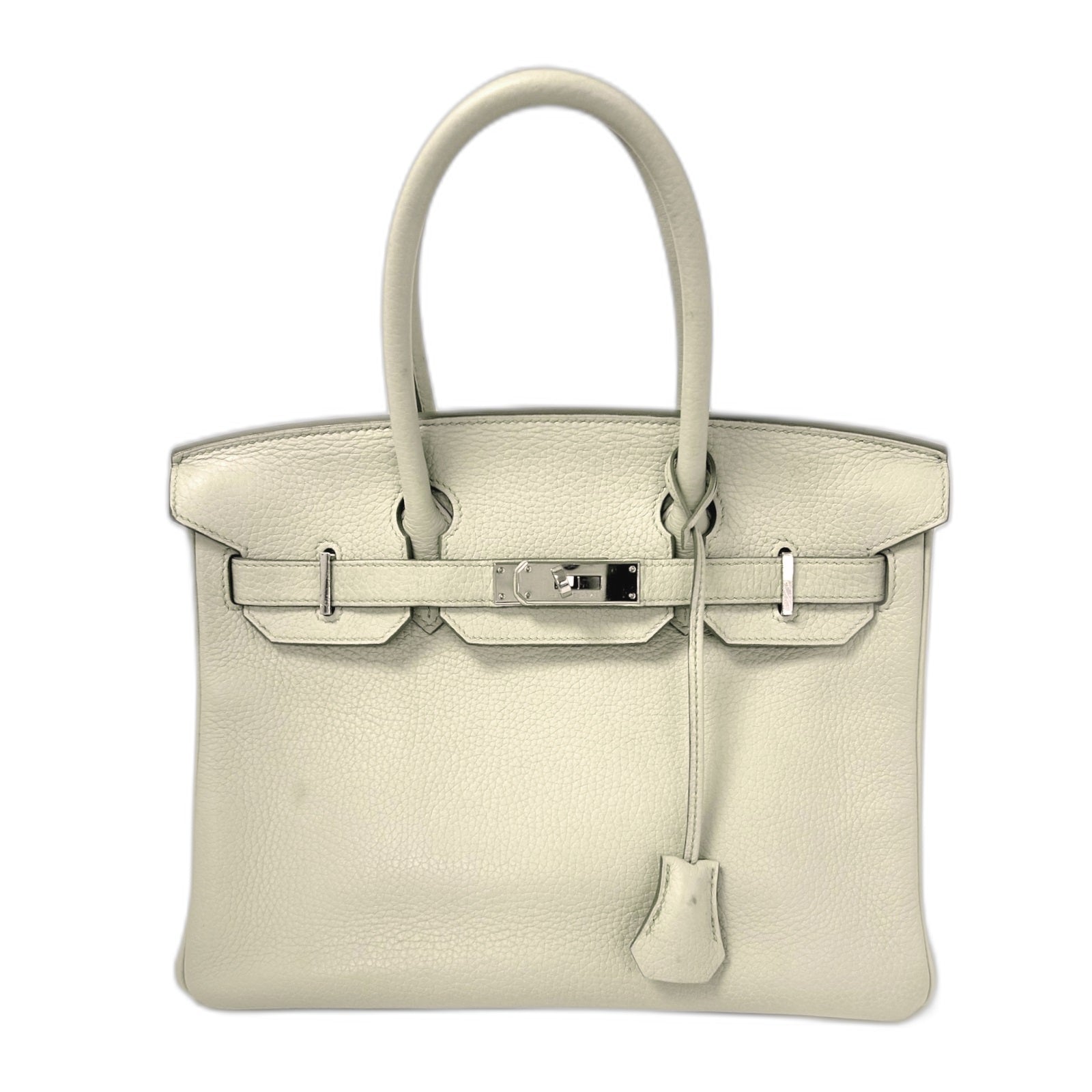 HERMES Togo皮革Birkin 30銀扣手挽袋奶油白色