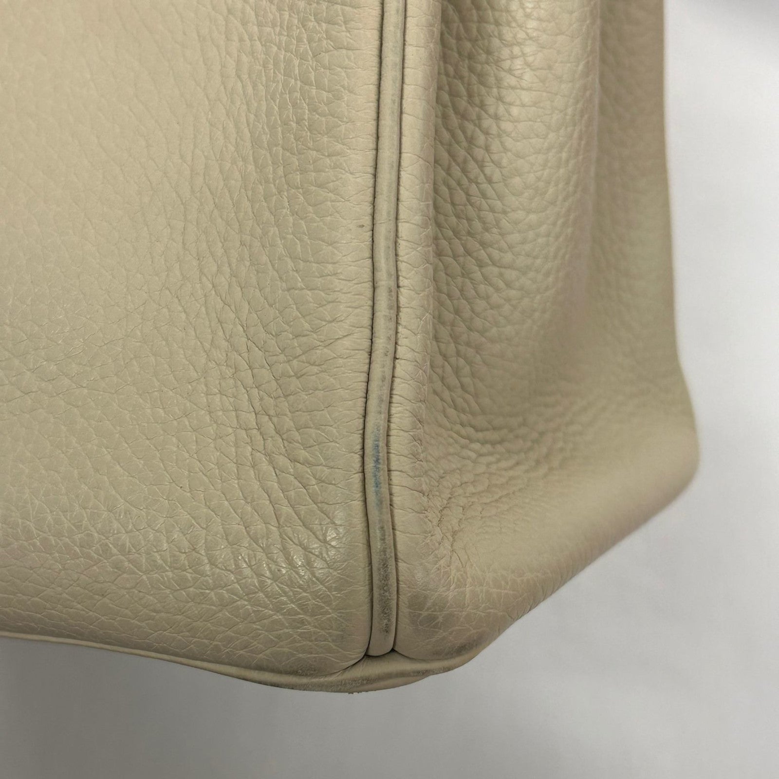 HERMES Togo皮革Birkin 30銀扣手挽袋奶油白色