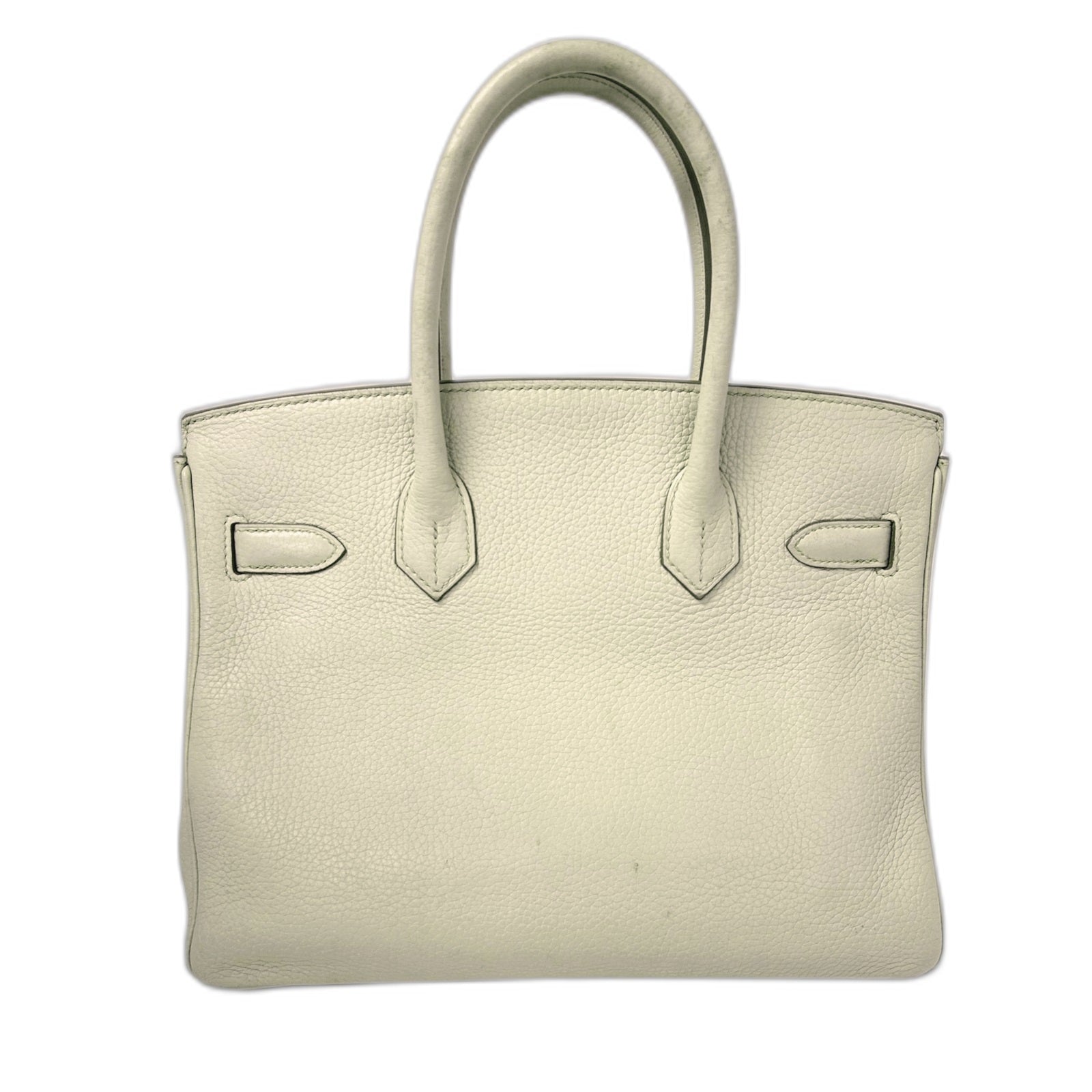 HERMES Togo皮革Birkin 30銀扣手挽袋奶油白色