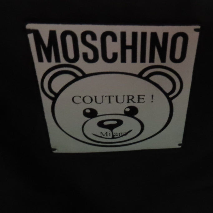 MOSCHINO 涂层帆布Roma Teddy Bear Backpack金扣背包黑色