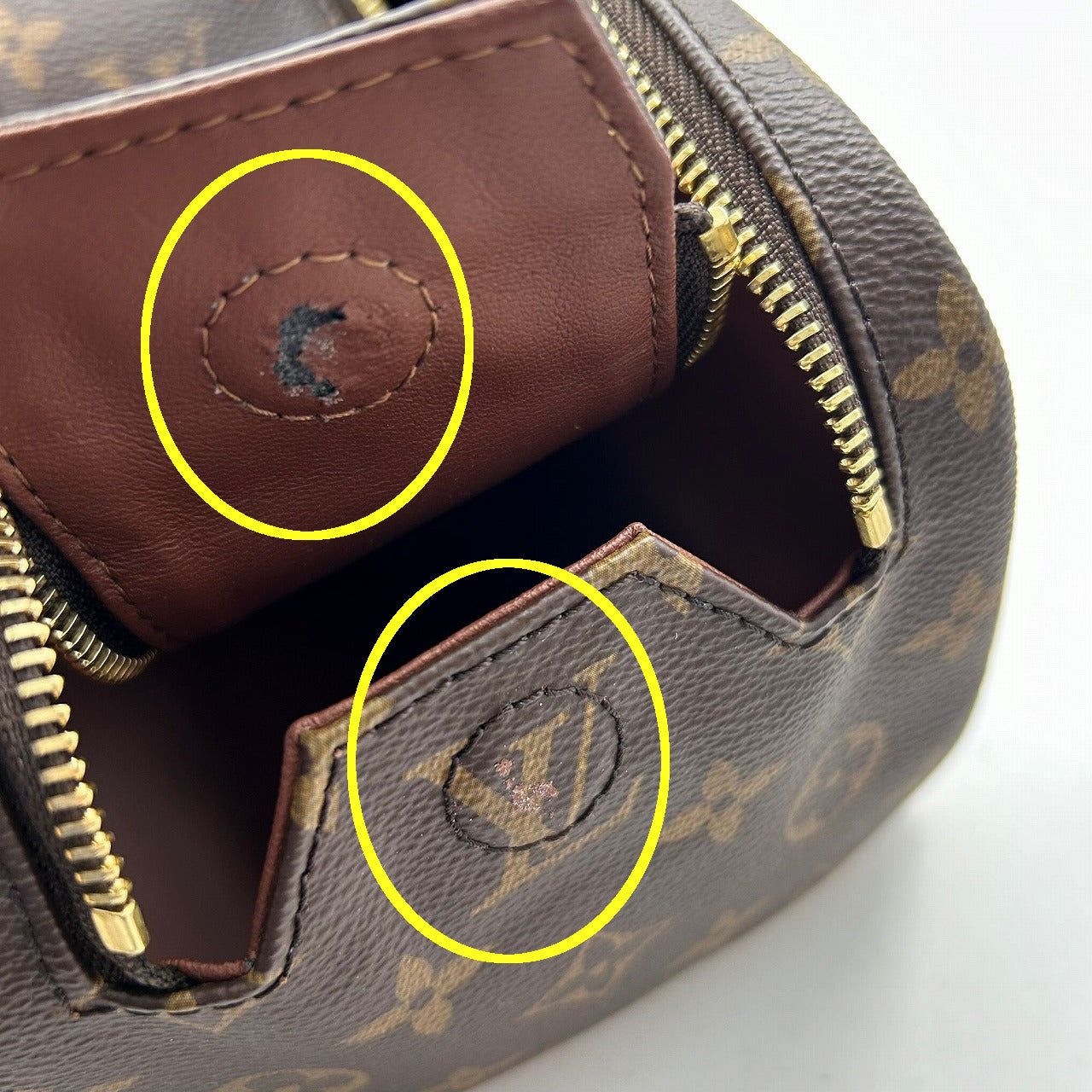 LOUIS VUITTON Monogram Dopp金扣手拿包啡色