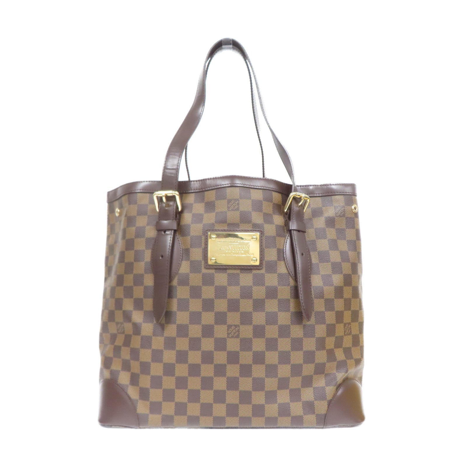 LOUIS VUITTON Damier Hampstead MM金扣手挽袋啡色