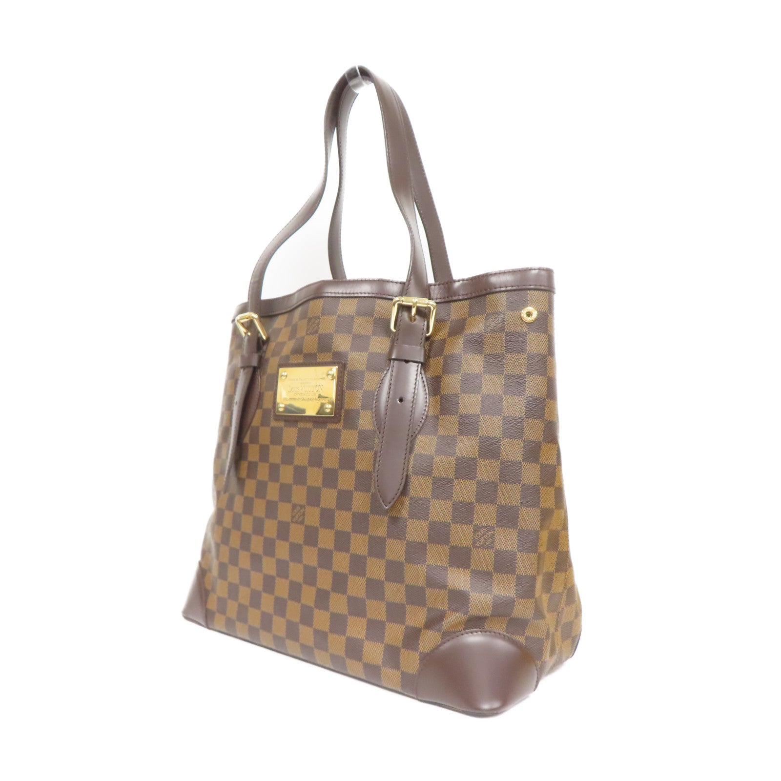 LOUIS VUITTON Damier Hampstead MM金扣手挽袋啡色