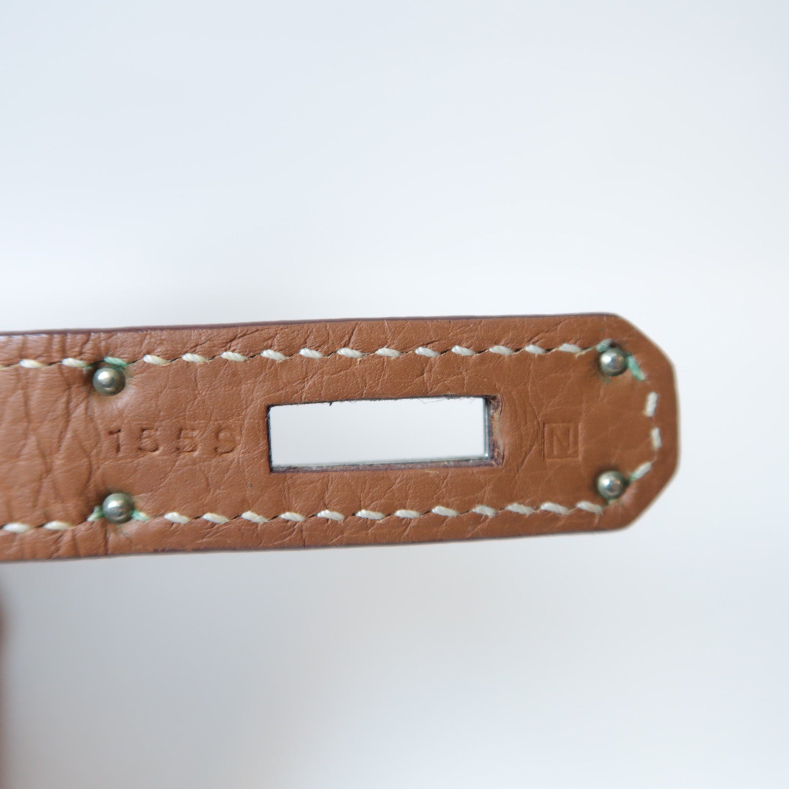 HERMES Clemence皮革Jypsiere 28銀扣肩背袋經典駝色
