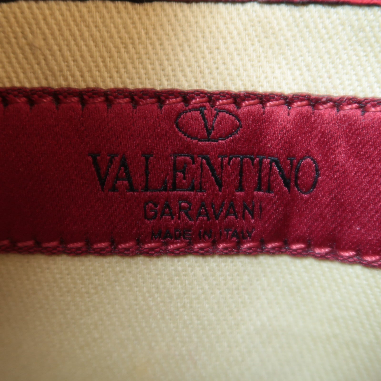 Valentino 牛皮皮革2 way Shoulder金扣手挽肩背兩用袋紅色