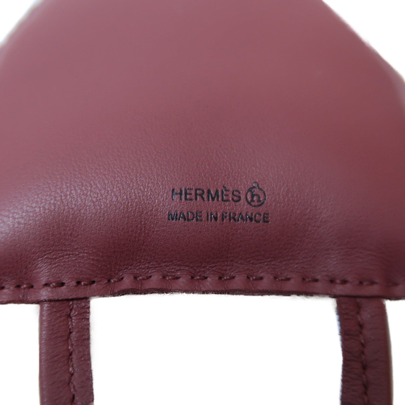 HERMES 羊皮皮革Hibouton Charm吊飾愛馬仕紅色