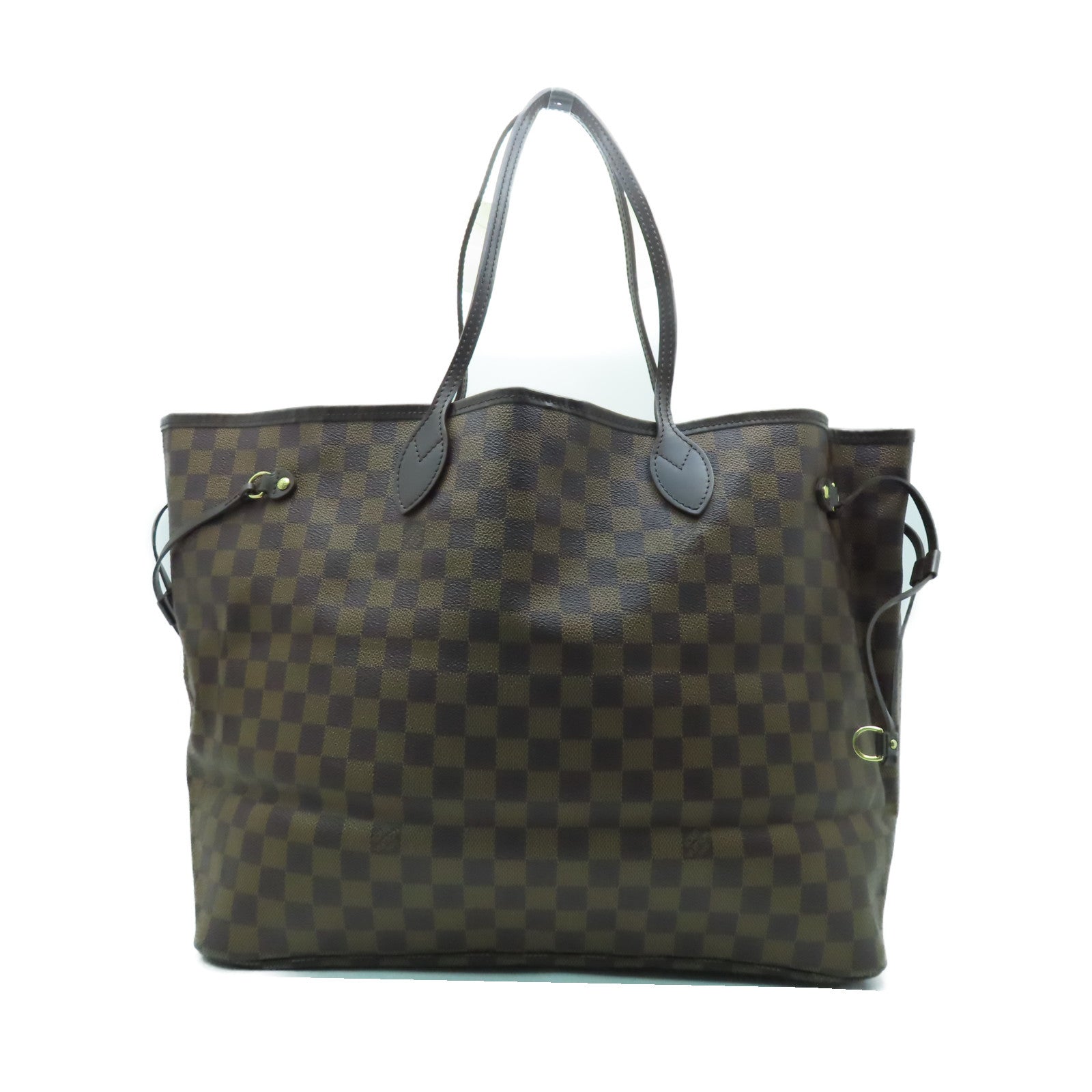 LOUIS VUITTON Damier Neverfull GM金扣肩背袋啡色
