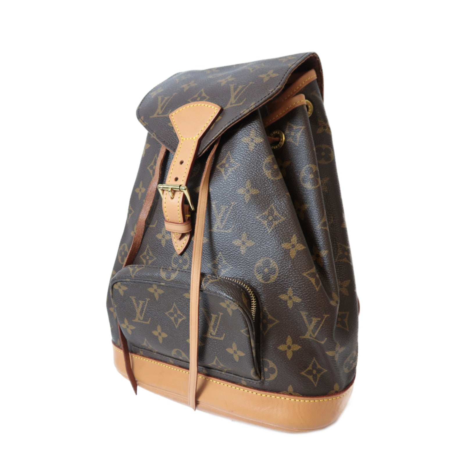 LOUIS VUITTON Monogram Montsouris MM金扣背包啡色