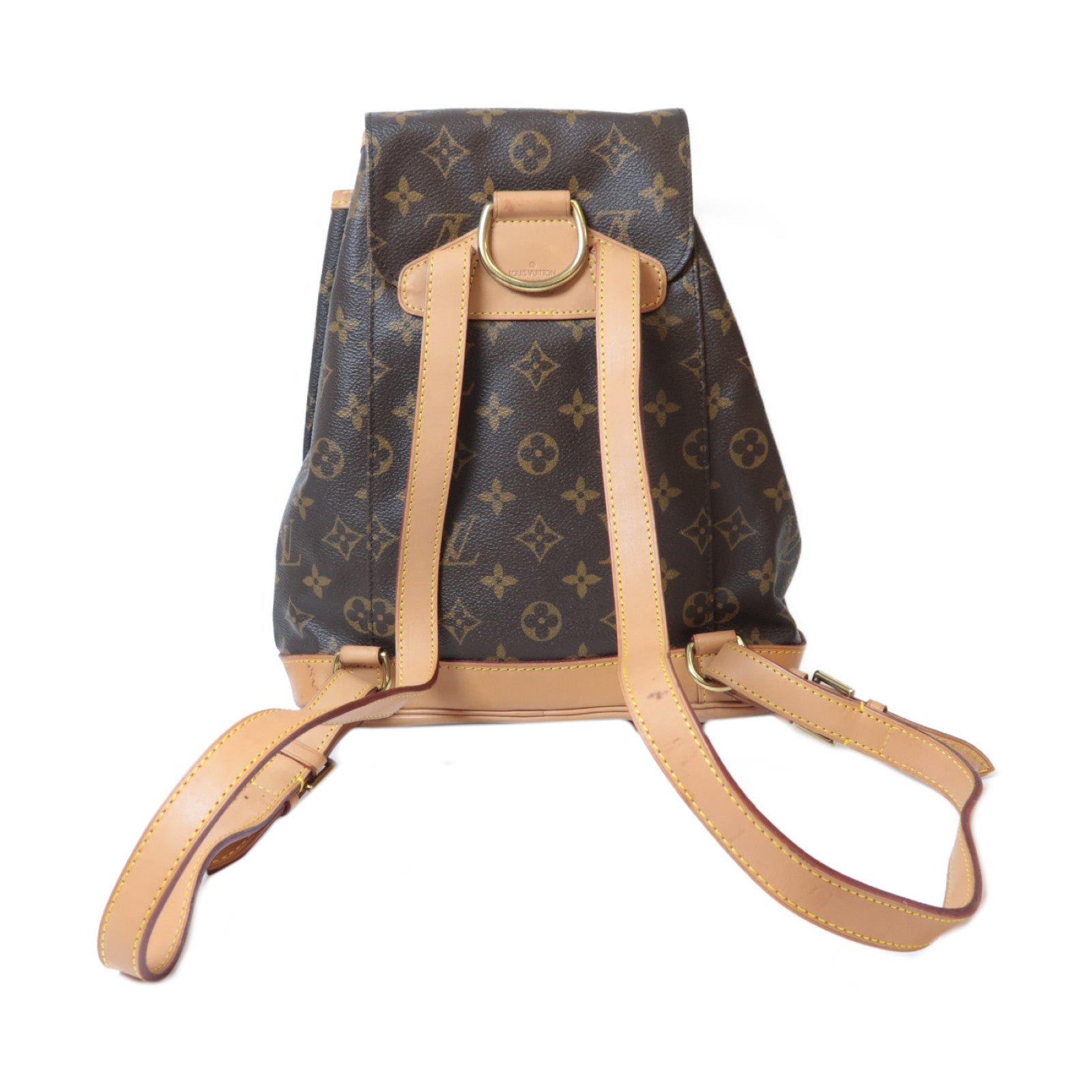 LOUIS VUITTON Monogram Montsouris MM金扣背包啡色