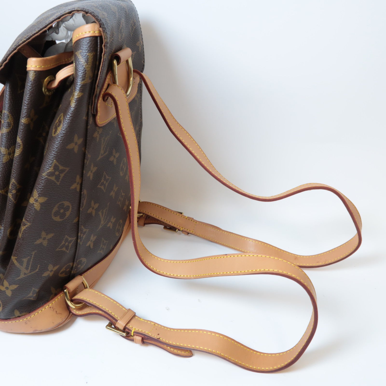 LOUIS VUITTON Monogram Montsouris MM金扣背包啡色